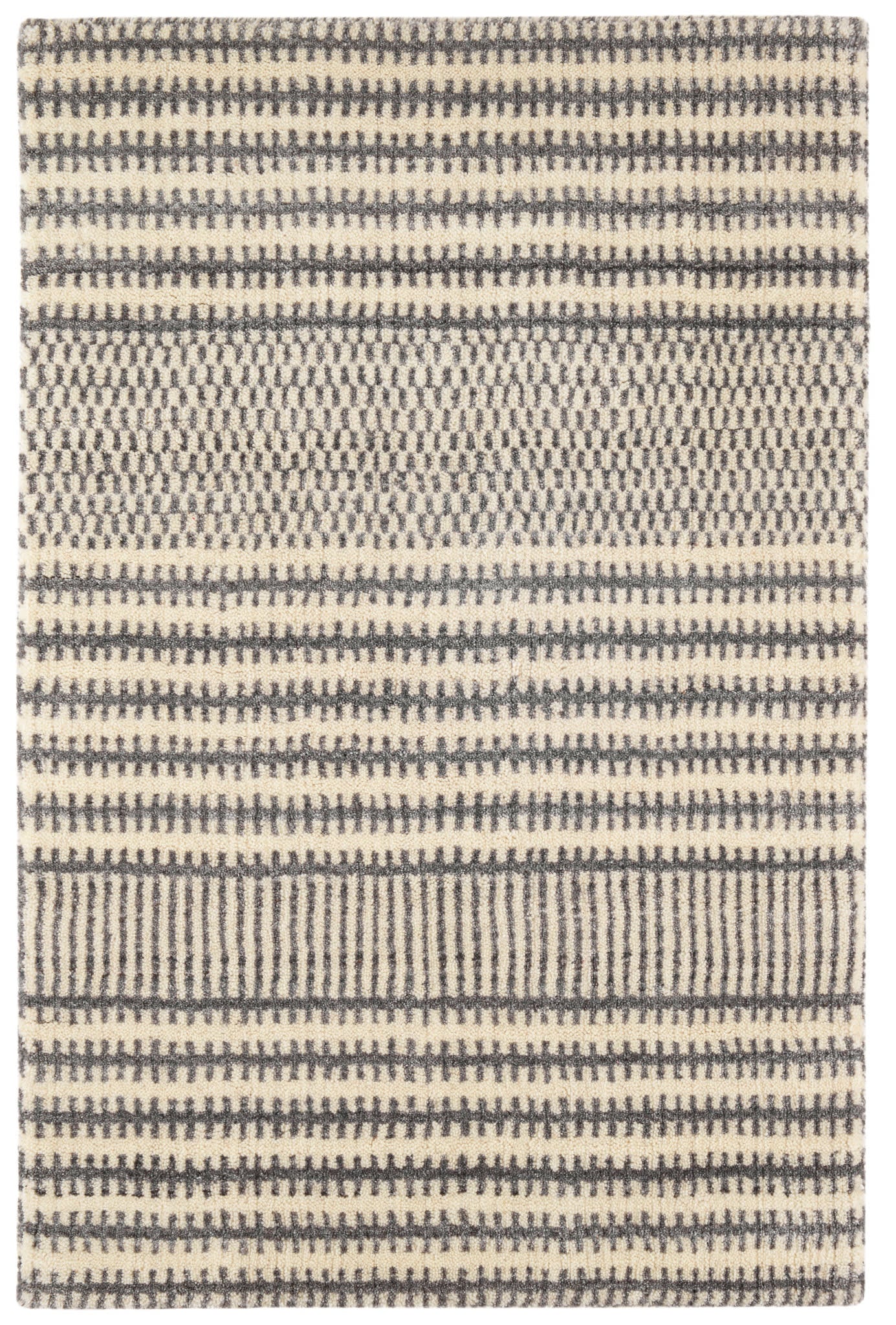 Tracks Grey Hand Loom Knotted Wool Rug