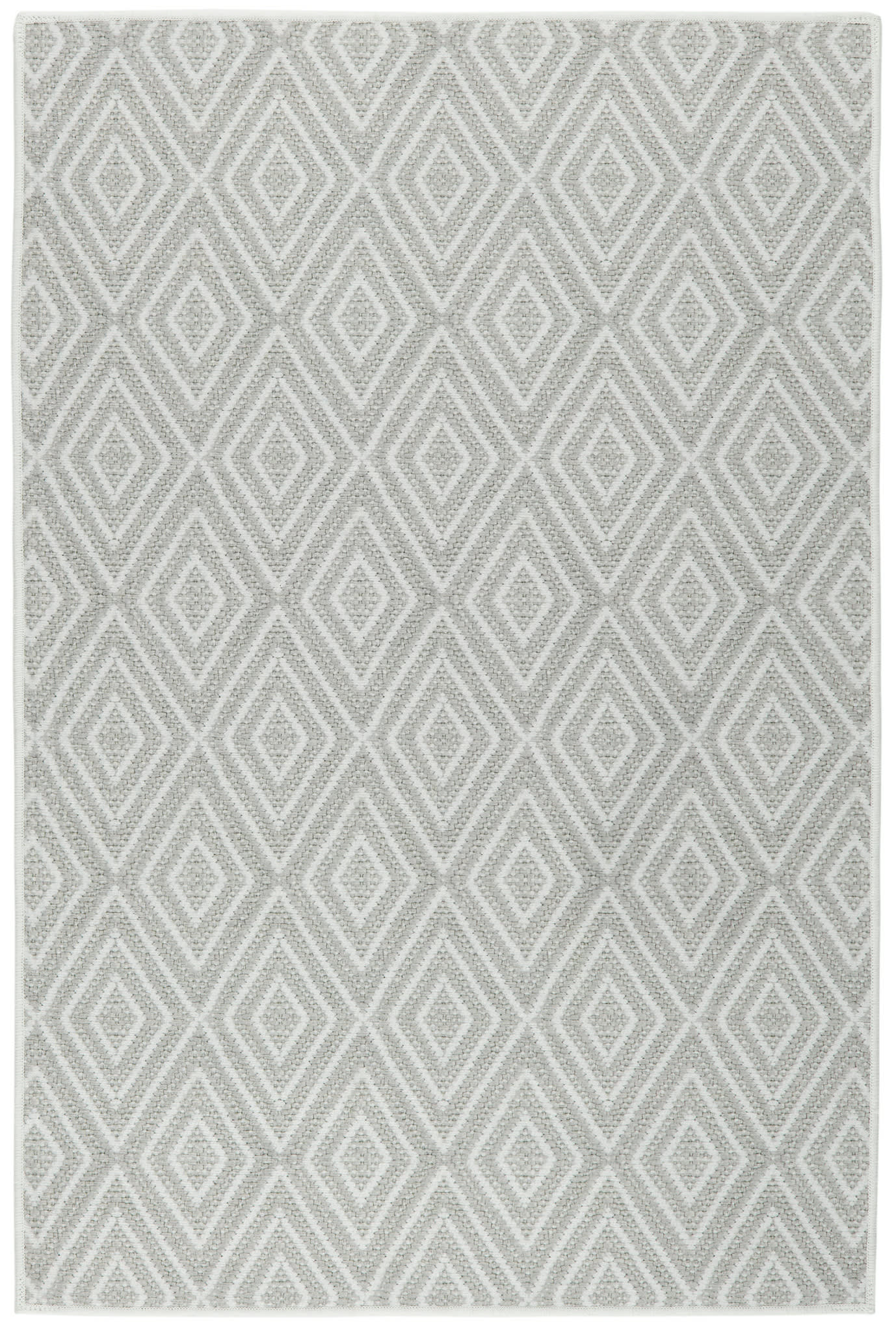 Diamond Platinum/White Machine Washable Rug