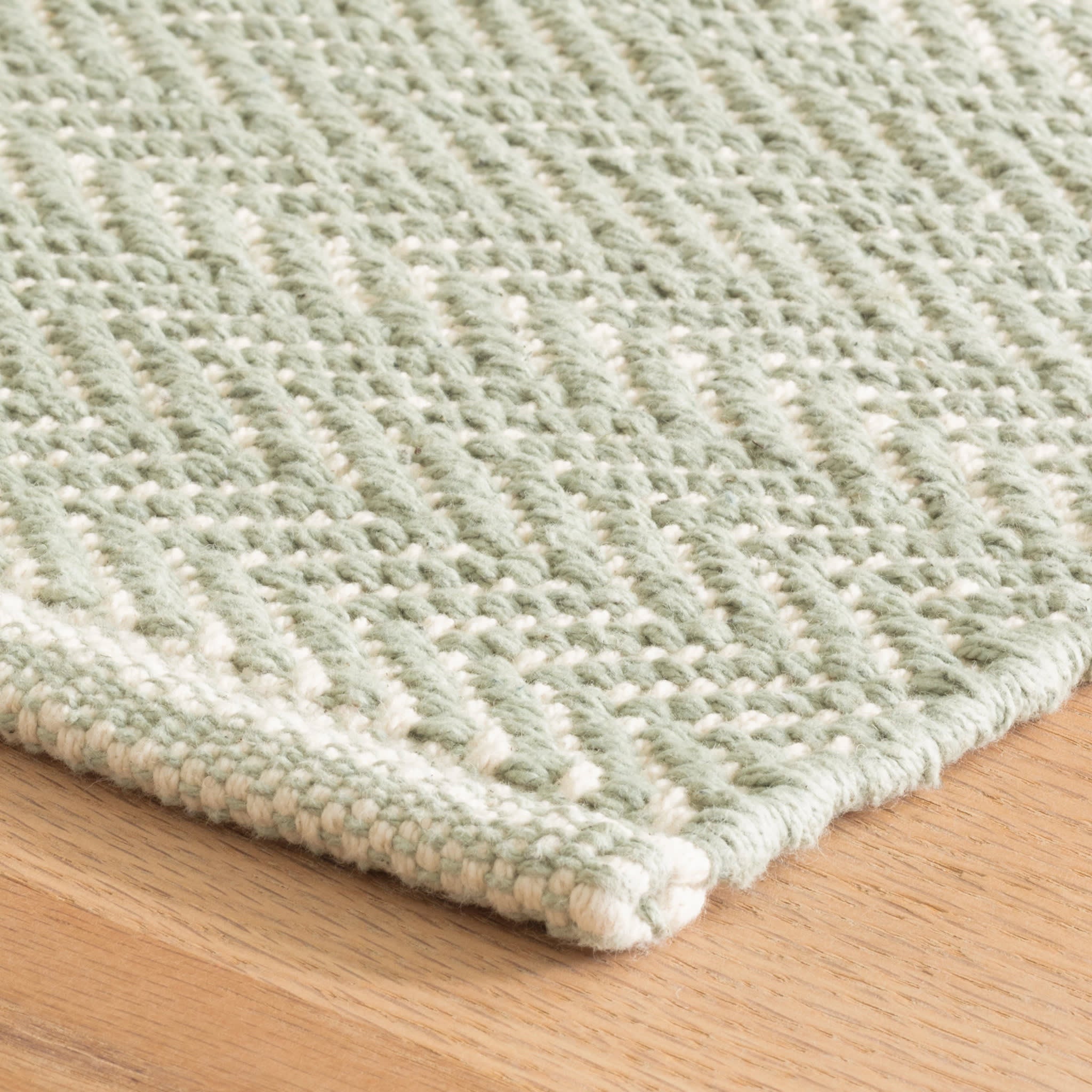 Herringbone Ocean Handwoven Cotton Rug