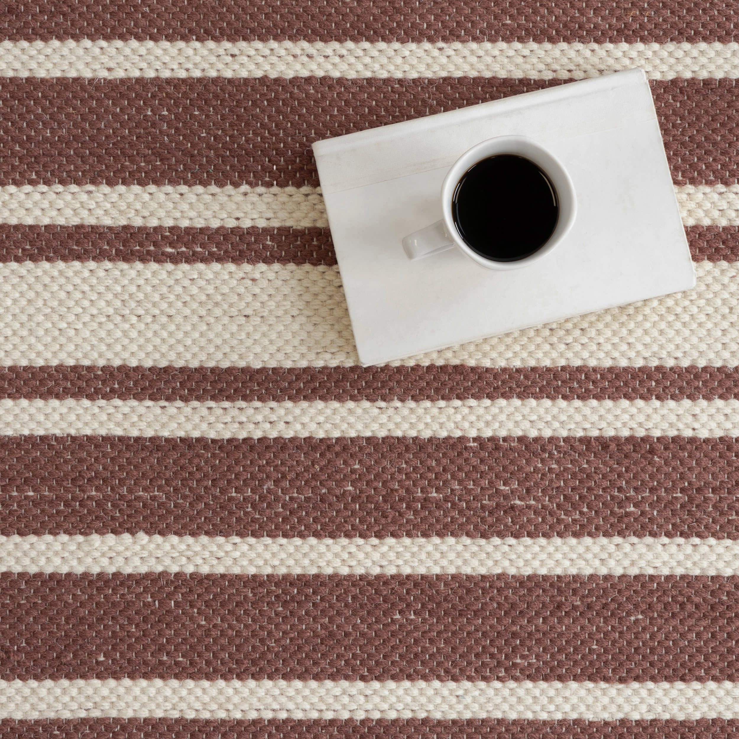 Bowery Striped Wool Rug | Brick