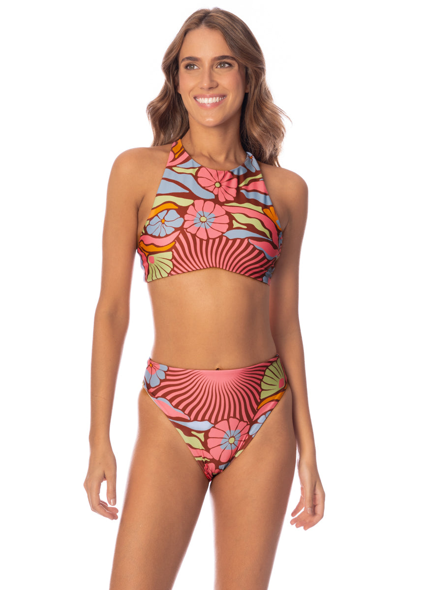 Maaji Pattern Scope Gaby High Neck Bikini Top