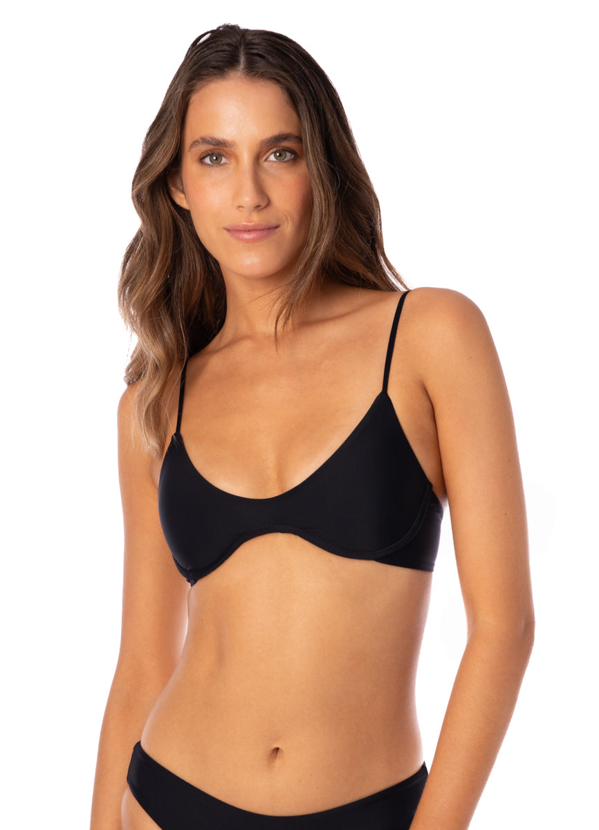 Maaji Noir Black Irene Unmolded Underwire Bikini Top