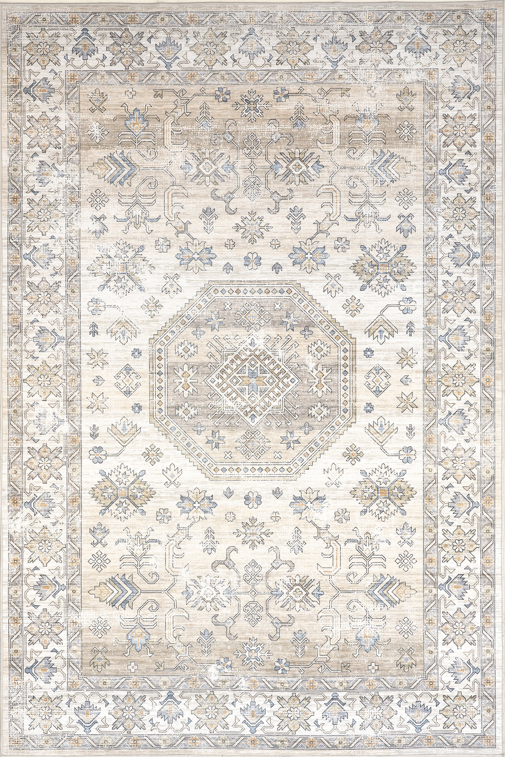 Timeless Charm Spill Proof Washable Rug | Beige