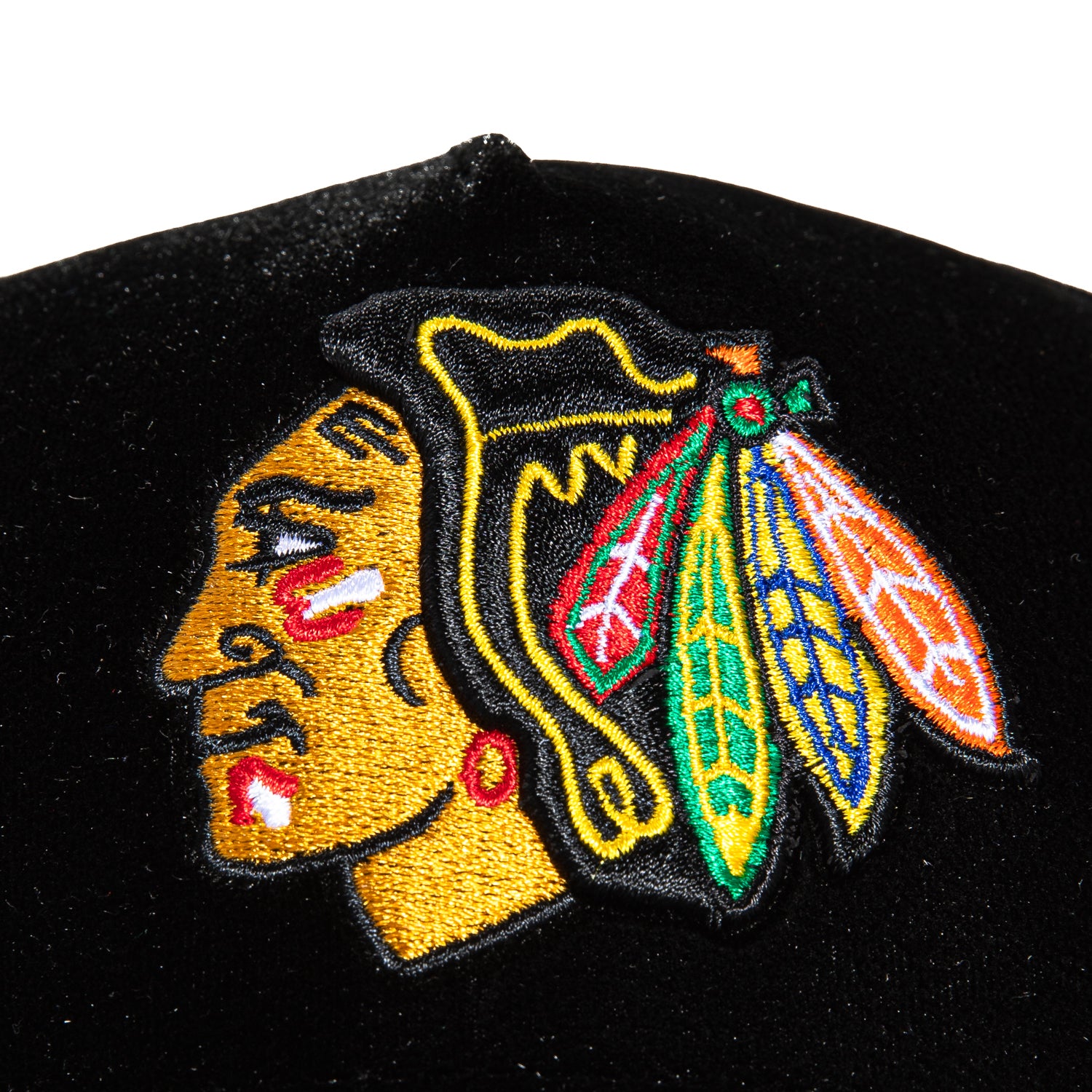 New Era 9Forty A-Frame Velvet Chicago Blackhawks 2015 Winter Classic Patch Snapback Hat - Black