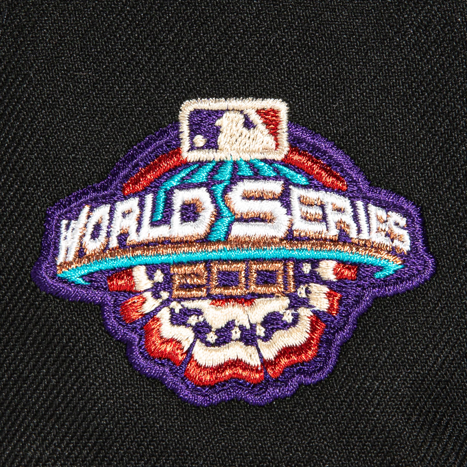 New Era 59Fifty Arizona Diamondbacks 2001 World Series Patch Script Hat - Black, Purple, Metallic Copper