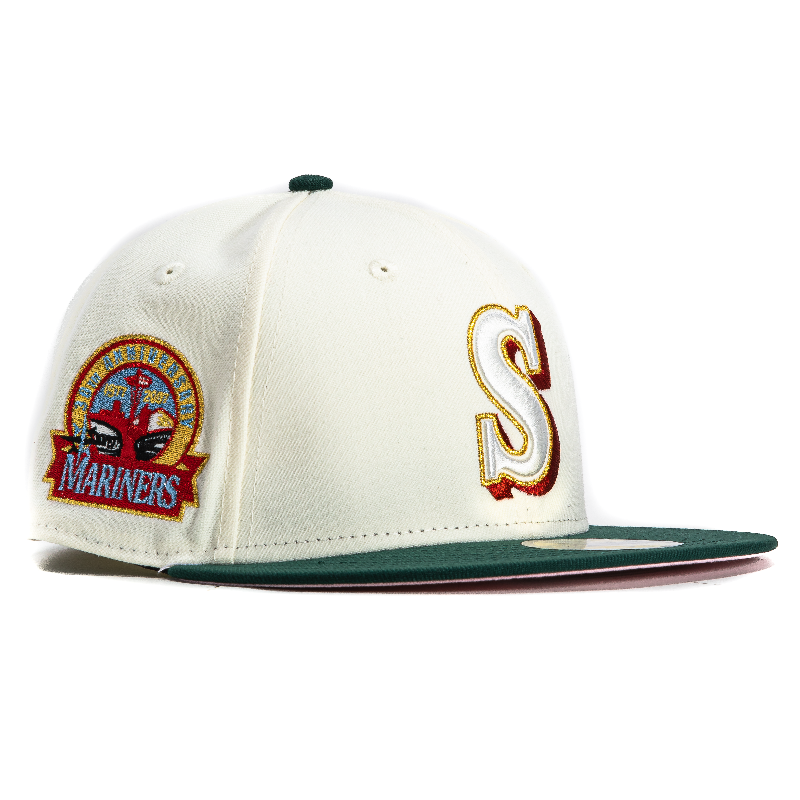 New Era 59Fifty Seattle Mariners 30th Anniversary Patch Hat - White, Green, Red