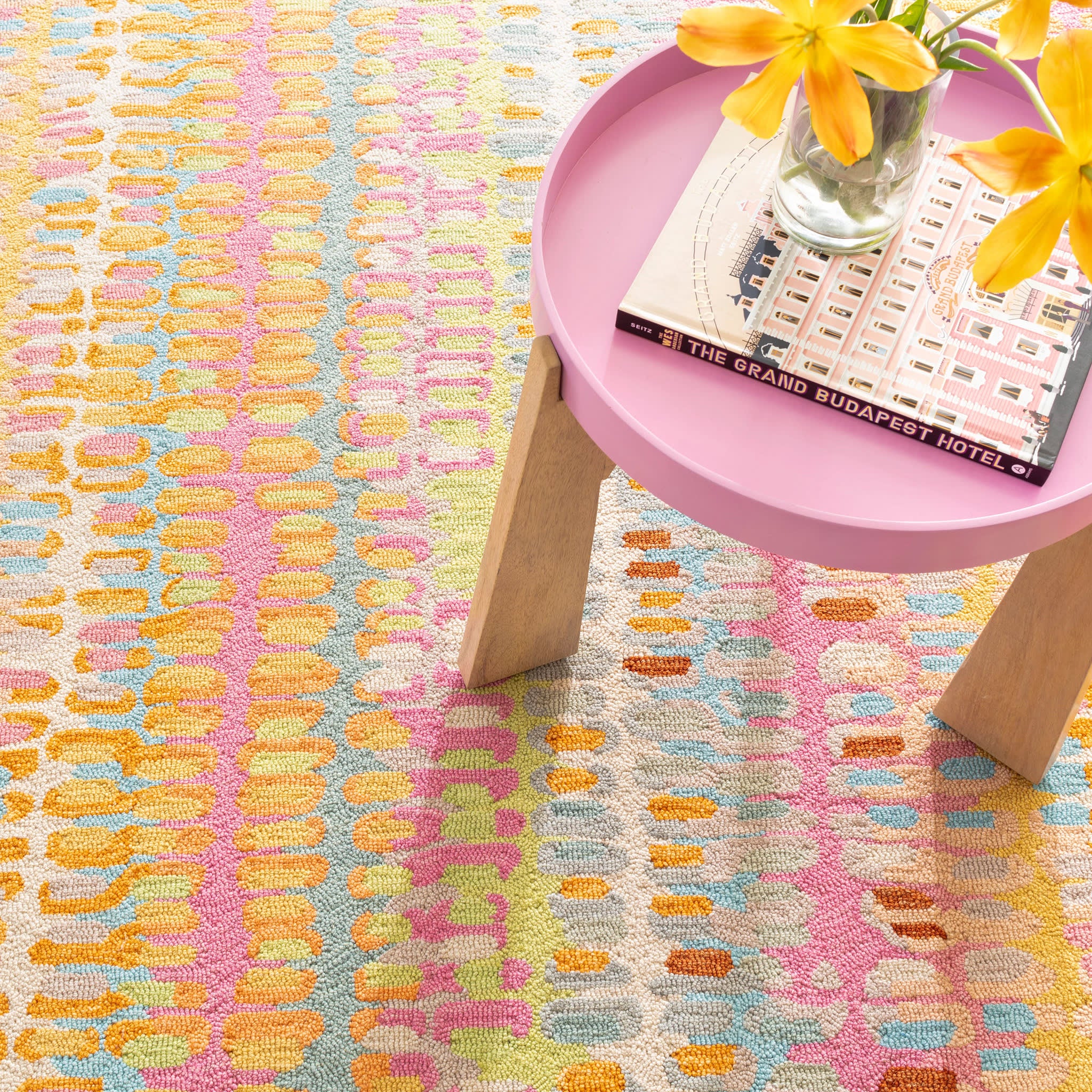 Paint Chip Confetti Hand Micro Hooked Wool Rug