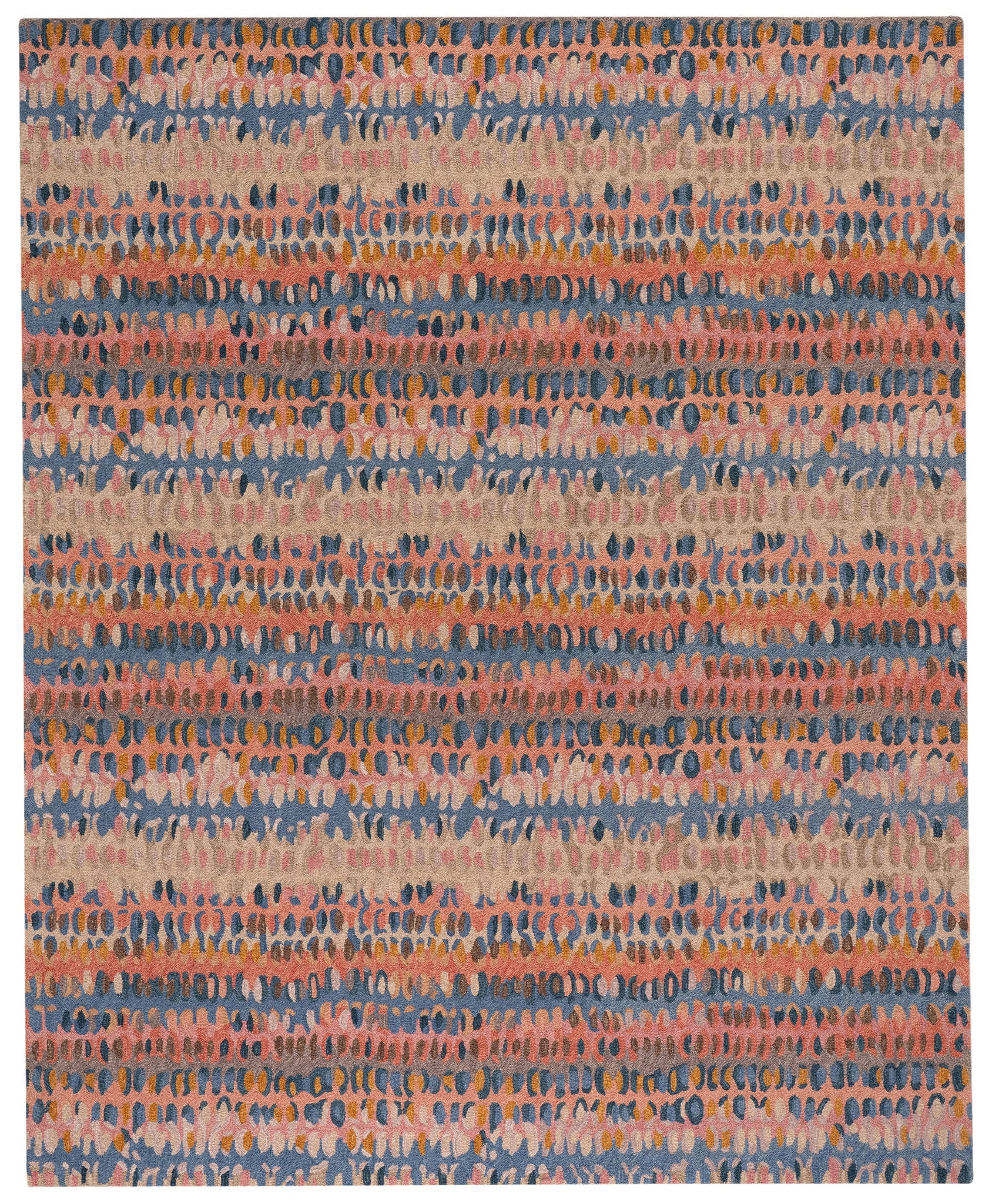 Paint Chip Coral Hand Micro Hooked Wool Rug