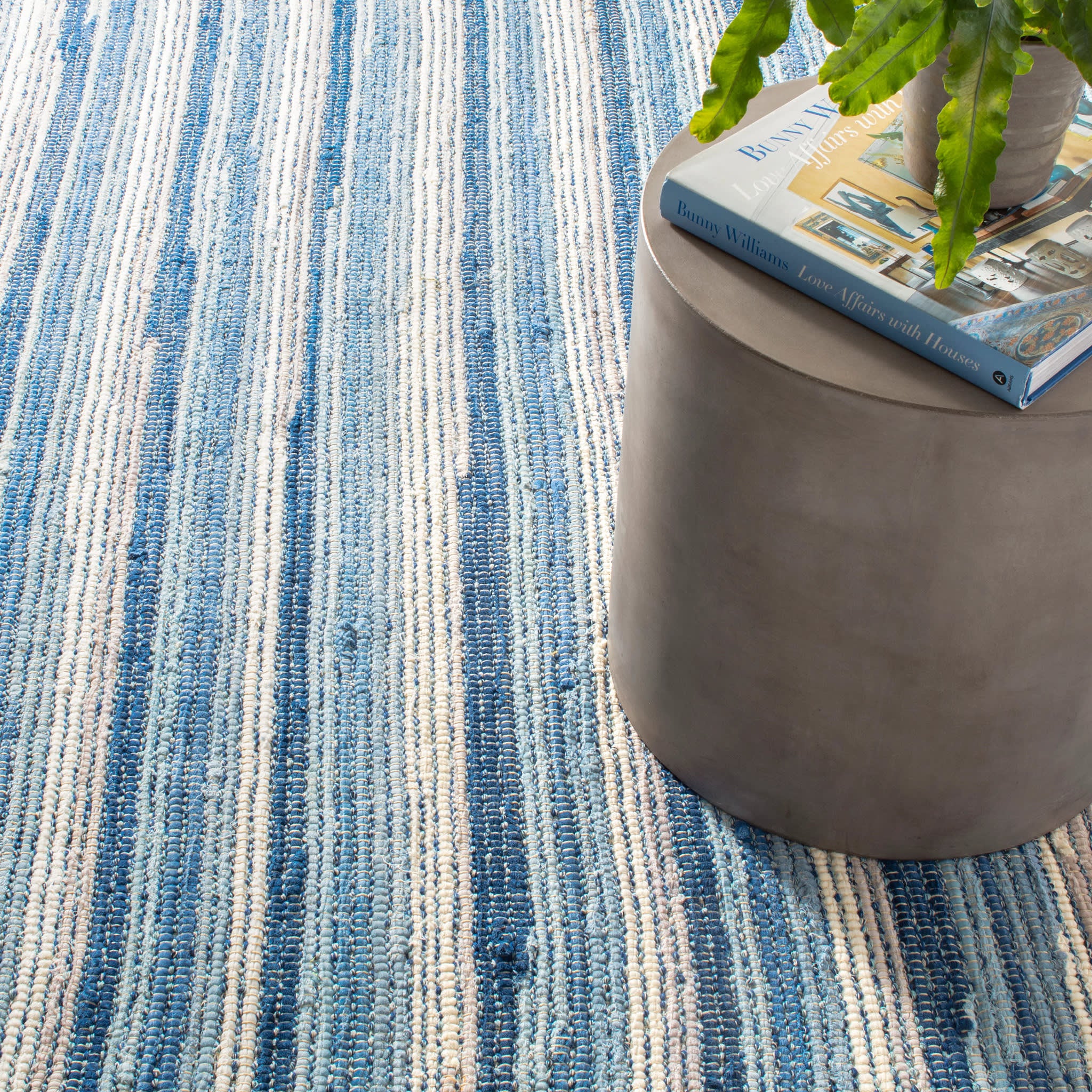 Dorothy Blue Handwoven Cotton Rug