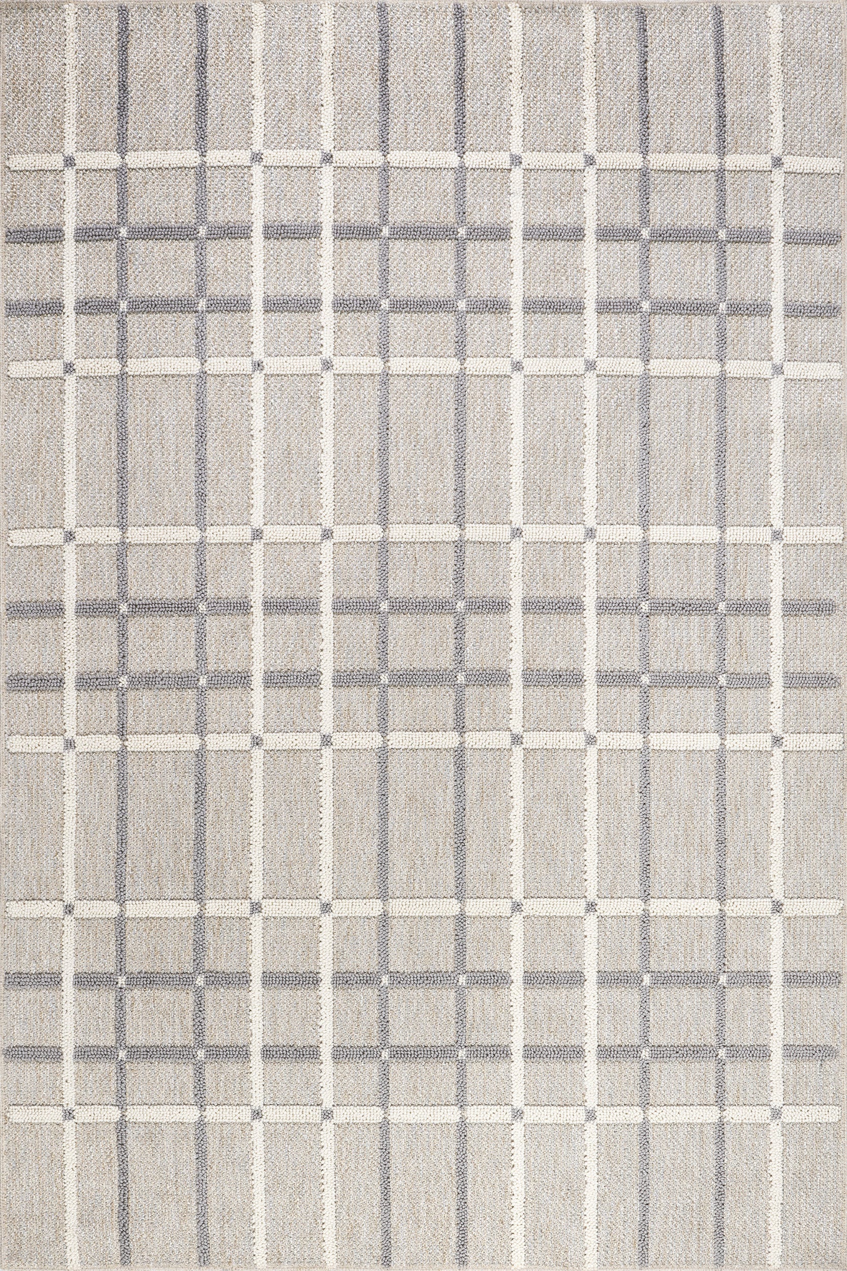 Fleur Striped Washable Rug | Light Grey