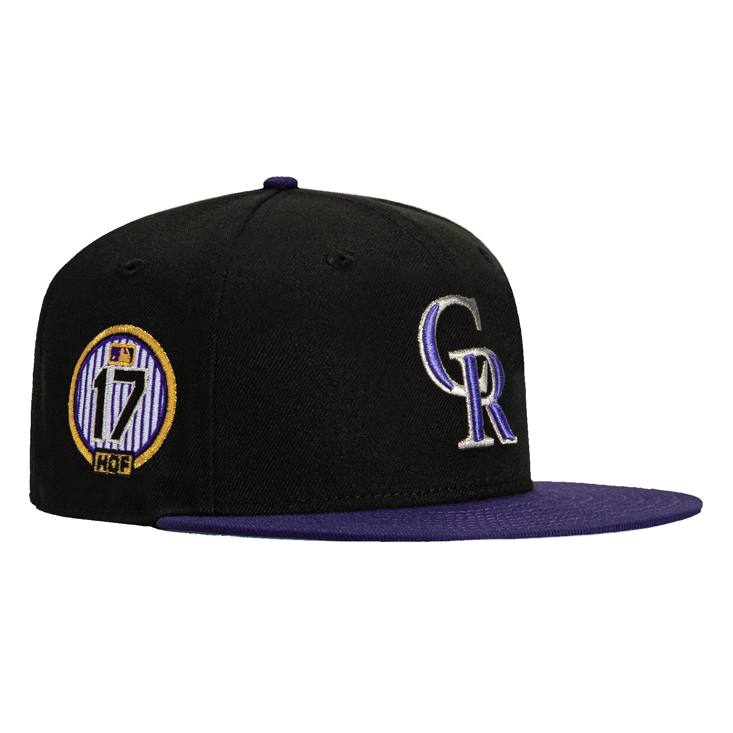 New Era 59Fifty Colorado Rockies 17 Todd Helton HOF Patch Hat - Black, Purple