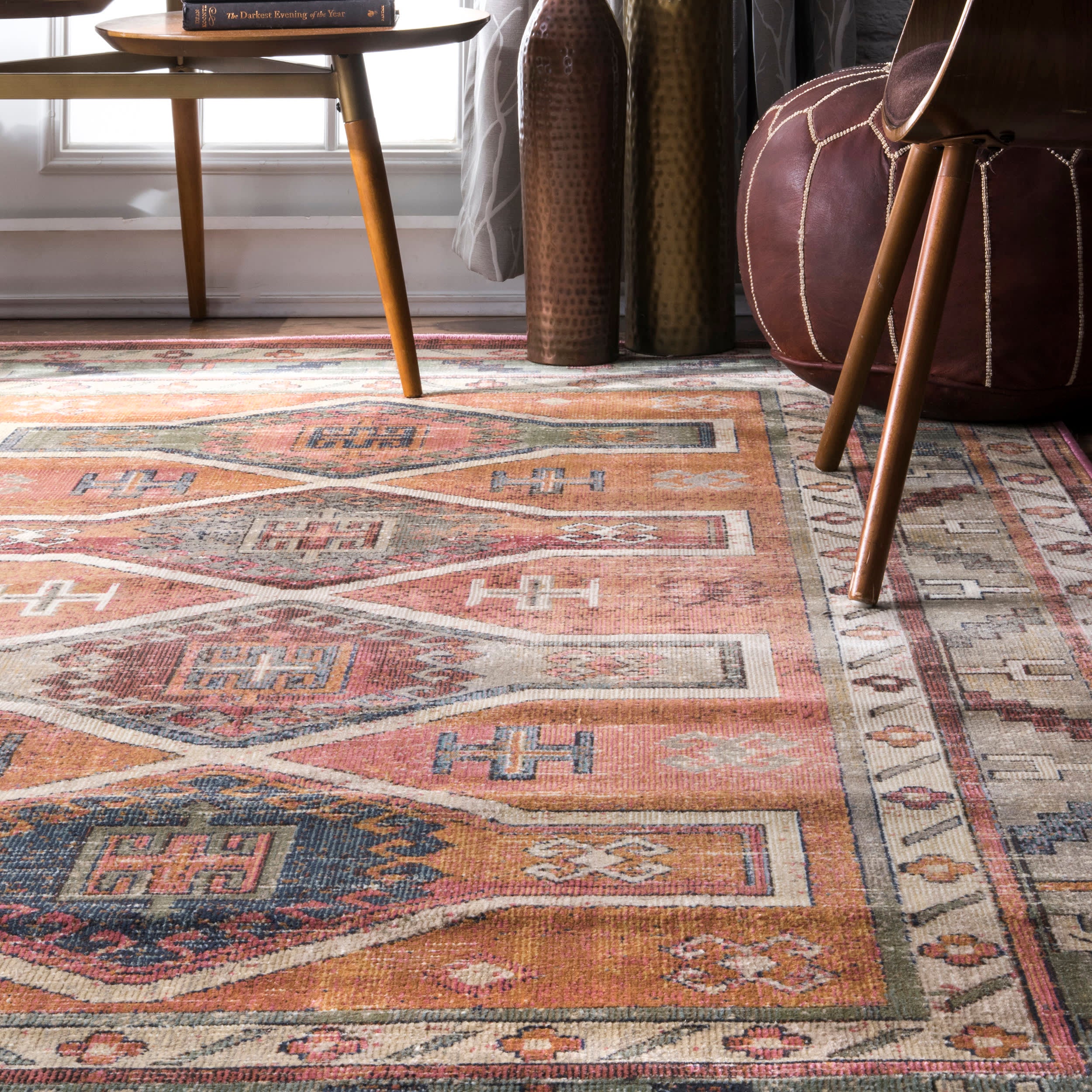 Vintage Victorian Rug | Orange