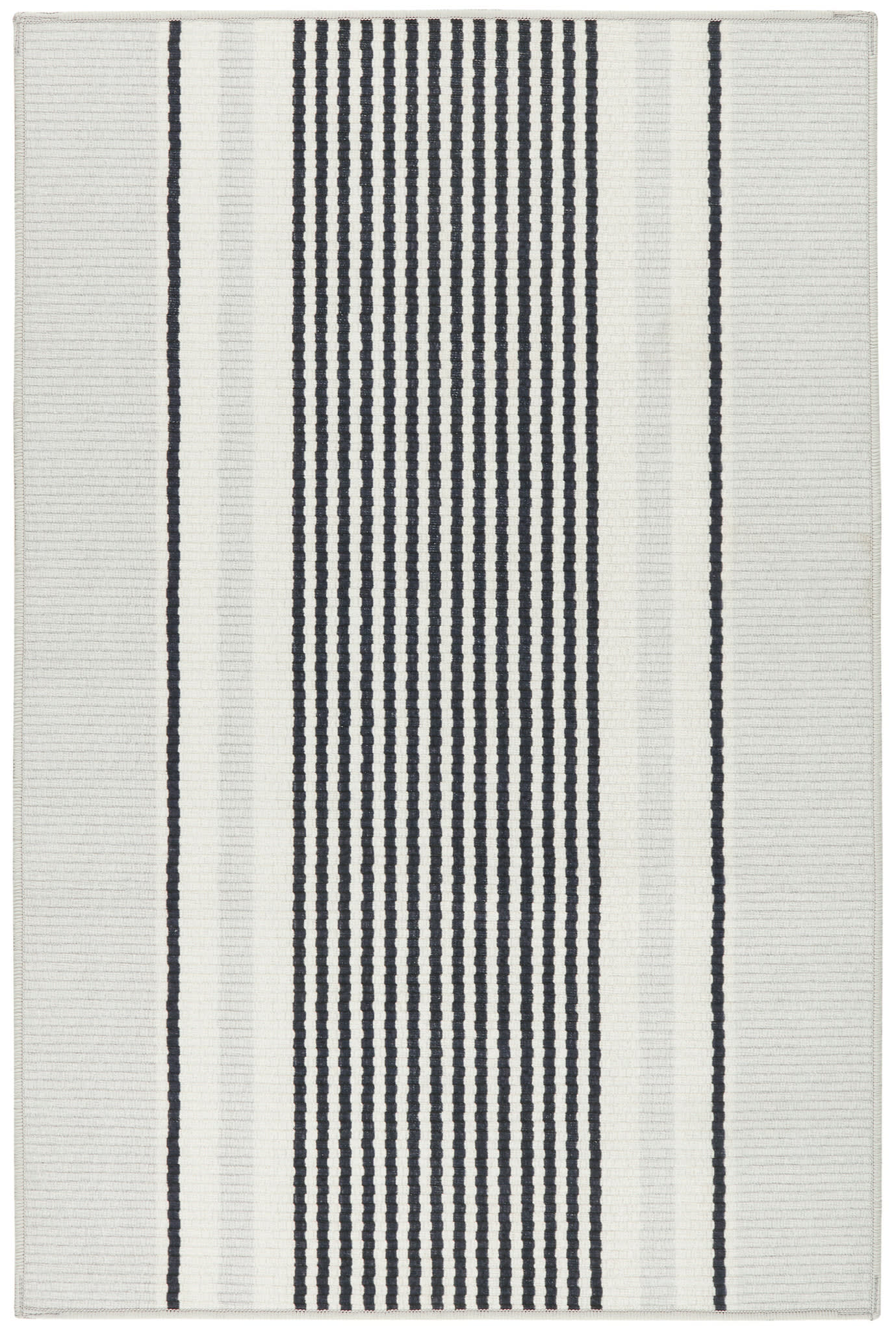 Gunner Stripe Grey Machine Washable Rug