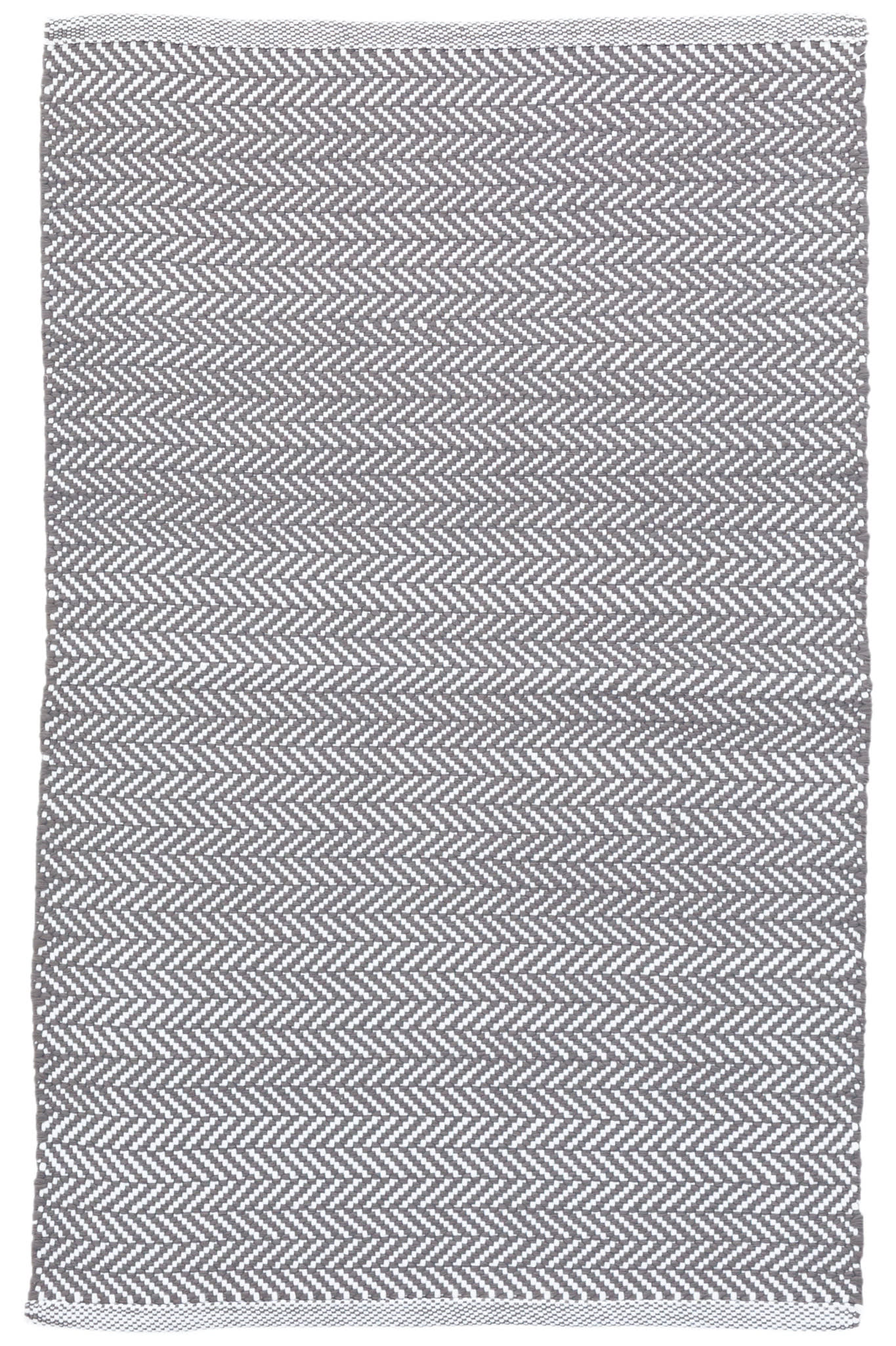 Herringbone Shale/White Handwoven Indoor/Outdoor Rug