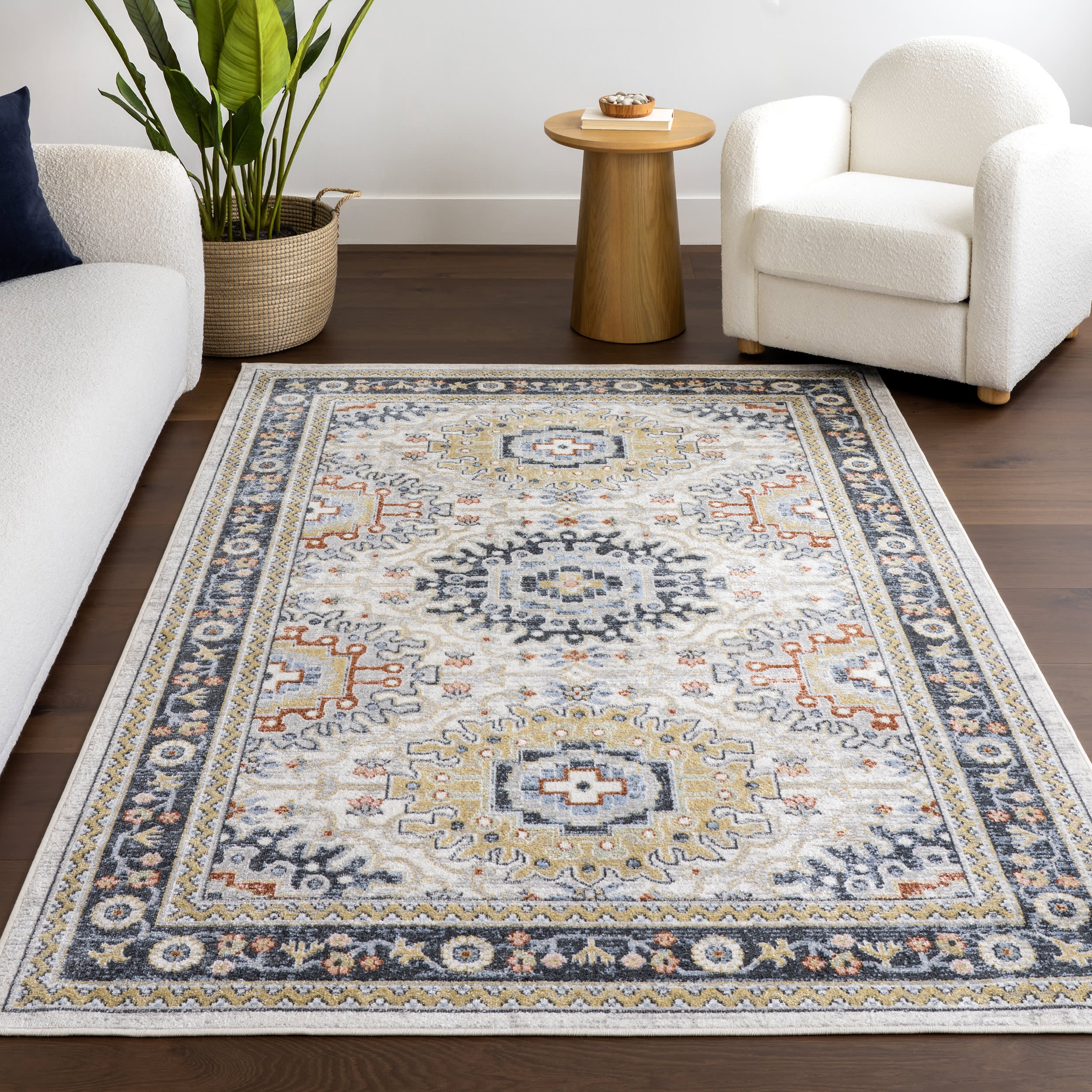 Madilyn Medallion Washable Rug | Blue