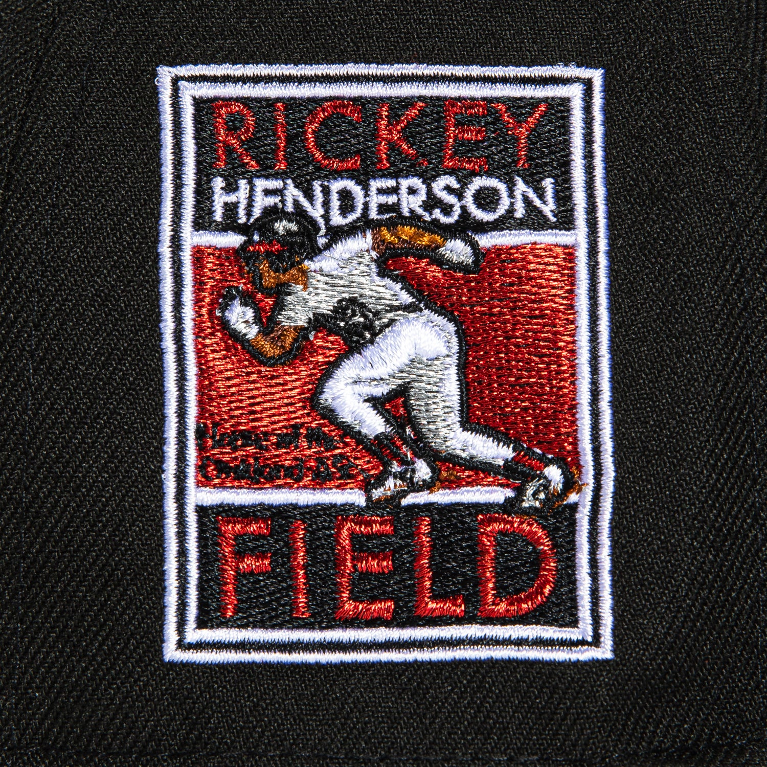 New Era 59Fifty Oakland Athletics Rickey Henderson Field Patch Red UV Script Hat - Black