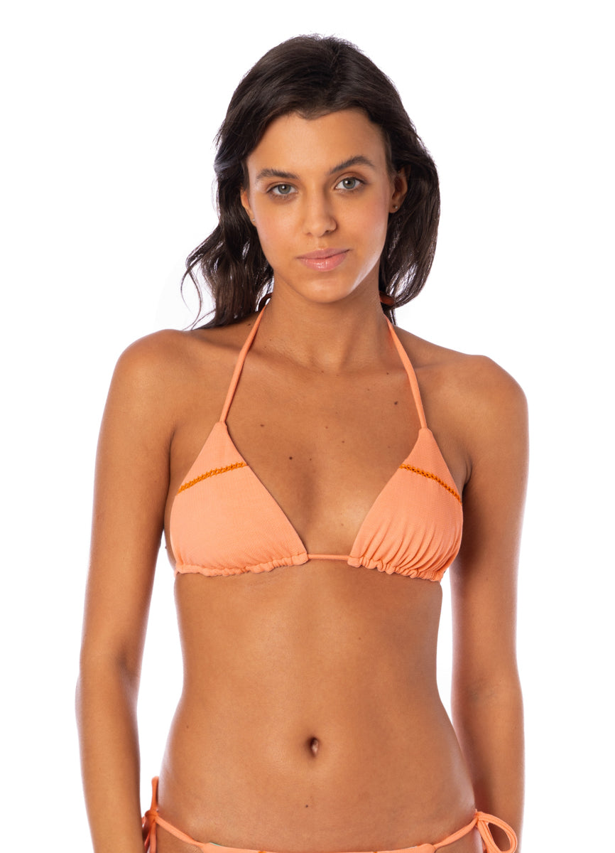 Maaji Vibrant Apricot Balmlike Sliding Triangle Bikini Top