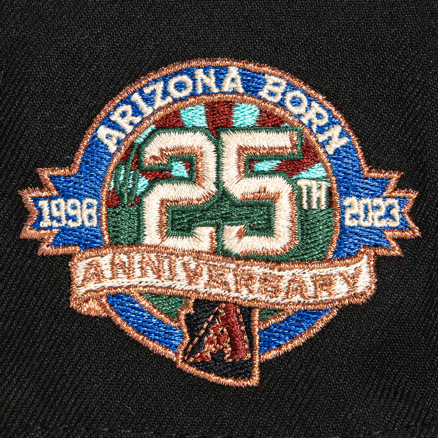 New Era 59Fifty Arizona Diamondbacks 25th Anniversary Patch Upside Down A Swatch Fill Hat - Black, Brown