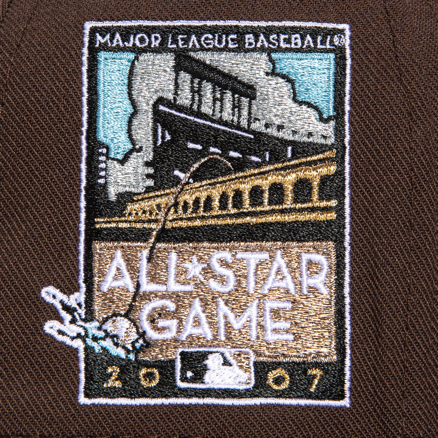 Mitchell & Ness San Francisco Giants 2007 All Star Game Patch Script Hat - Brown, Black