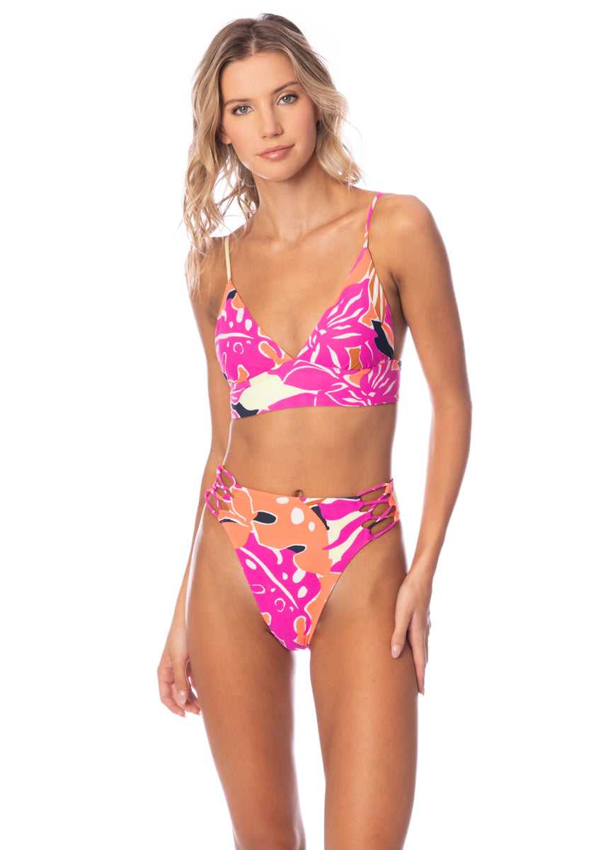 Maaji Jungle Reef Applauses High Rise Lace Up Bikini Bottom