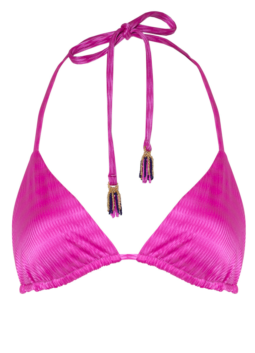 Maaji Deep Pink Balmy Sliding Triangle Bikini Top