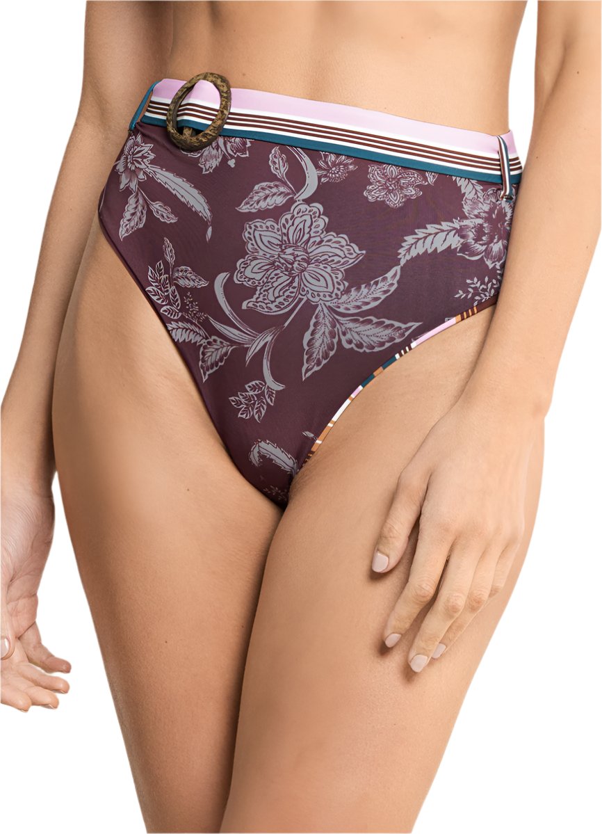 Maaji Bayadere Stripes Whitney High Rise/High Leg Bikini Bottom