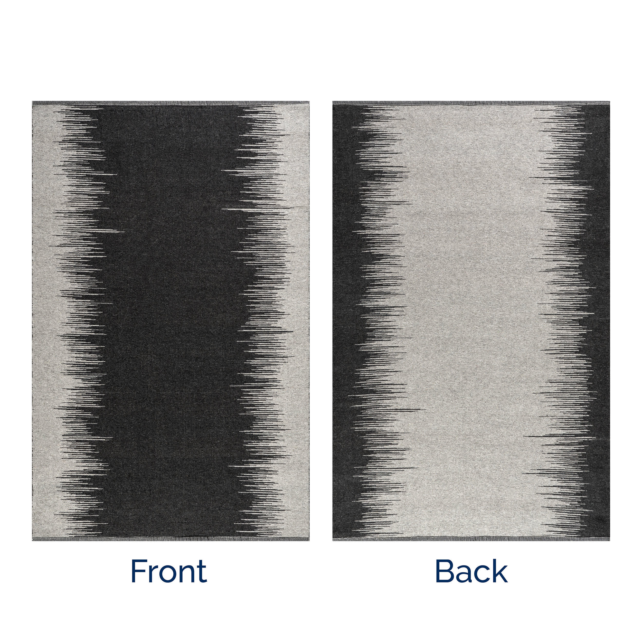 Wolf Reversible Wool Rug | Black