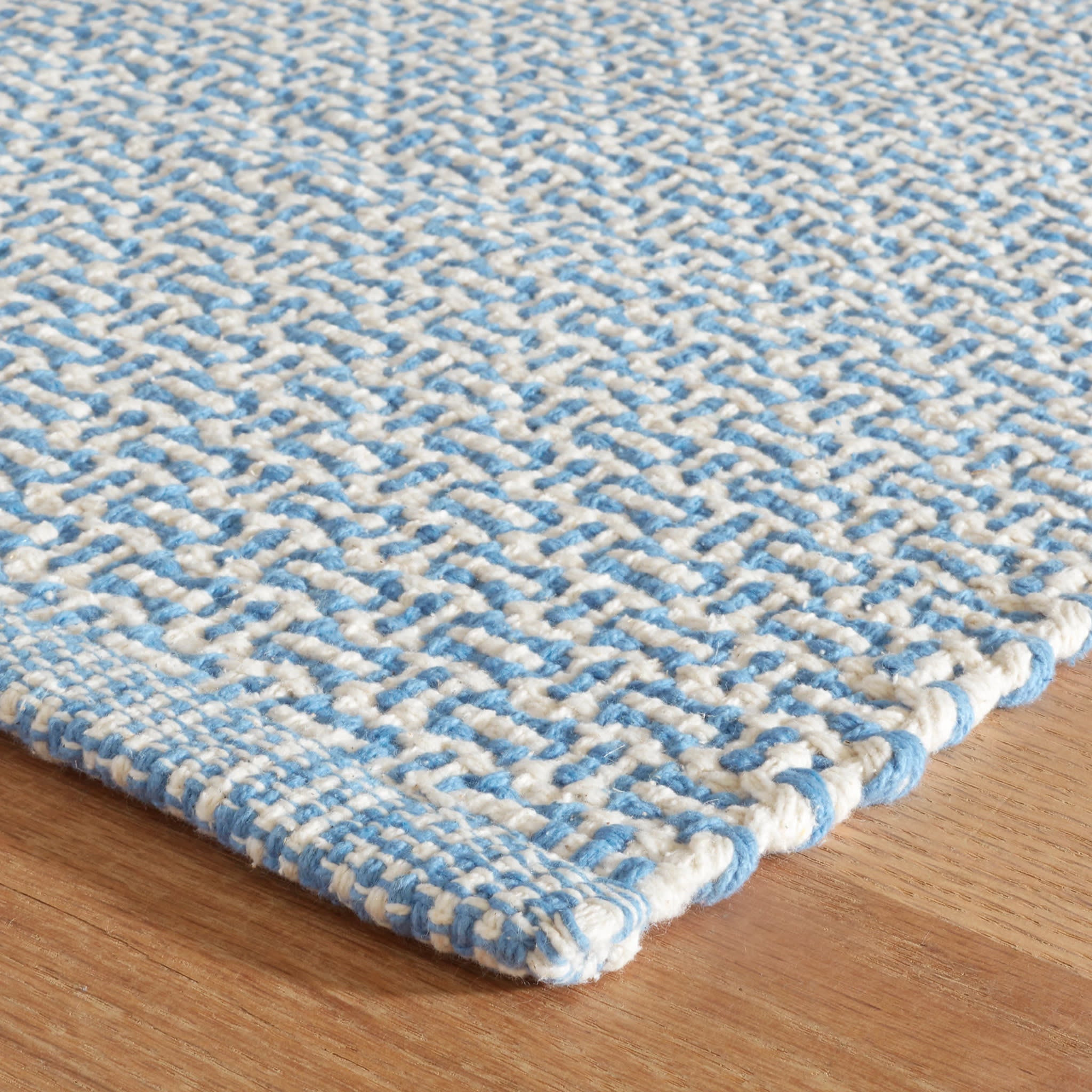 Miss Muffet French Blue Handwoven Cotton Rug