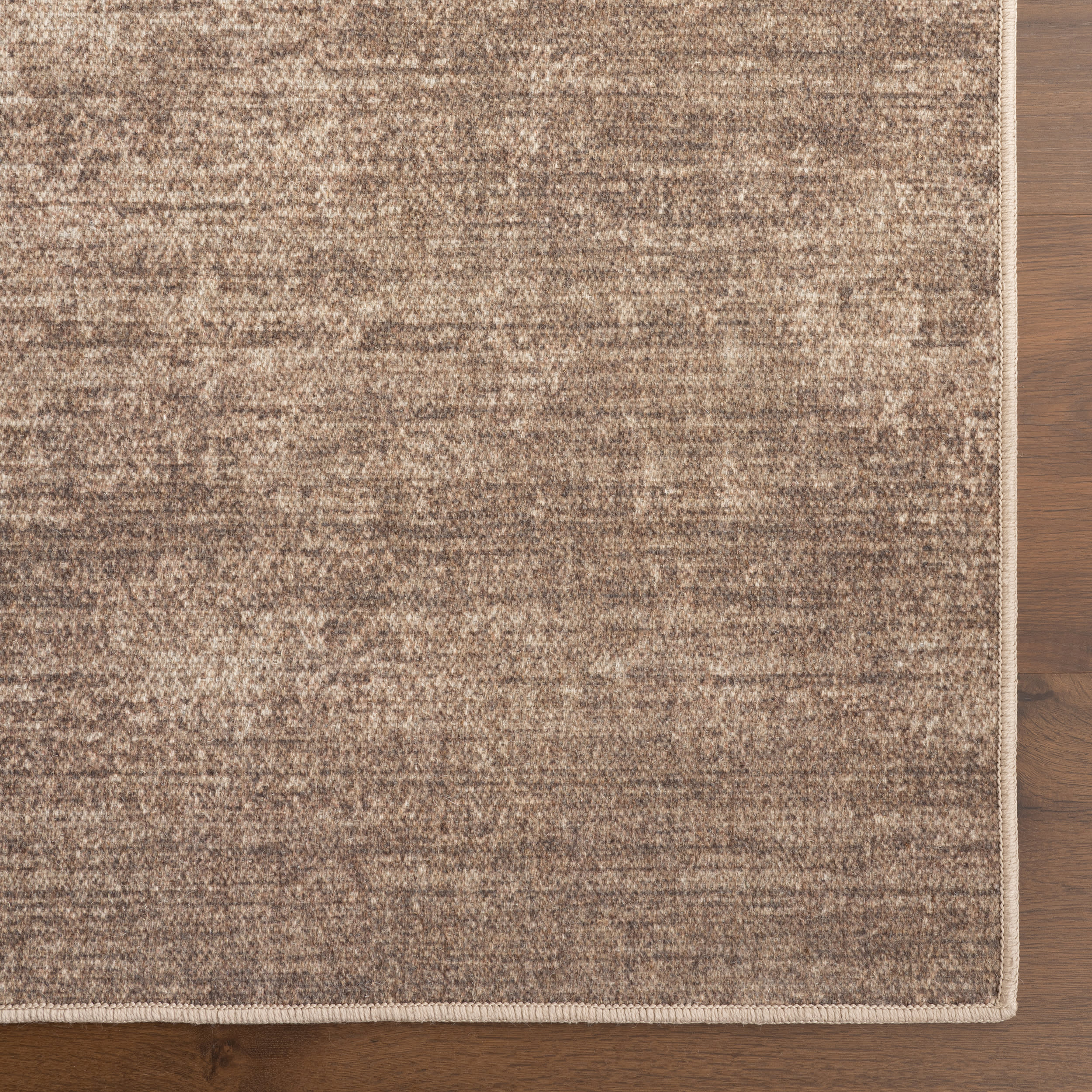 Evelina Vintage Solid Washable Rug | Brown