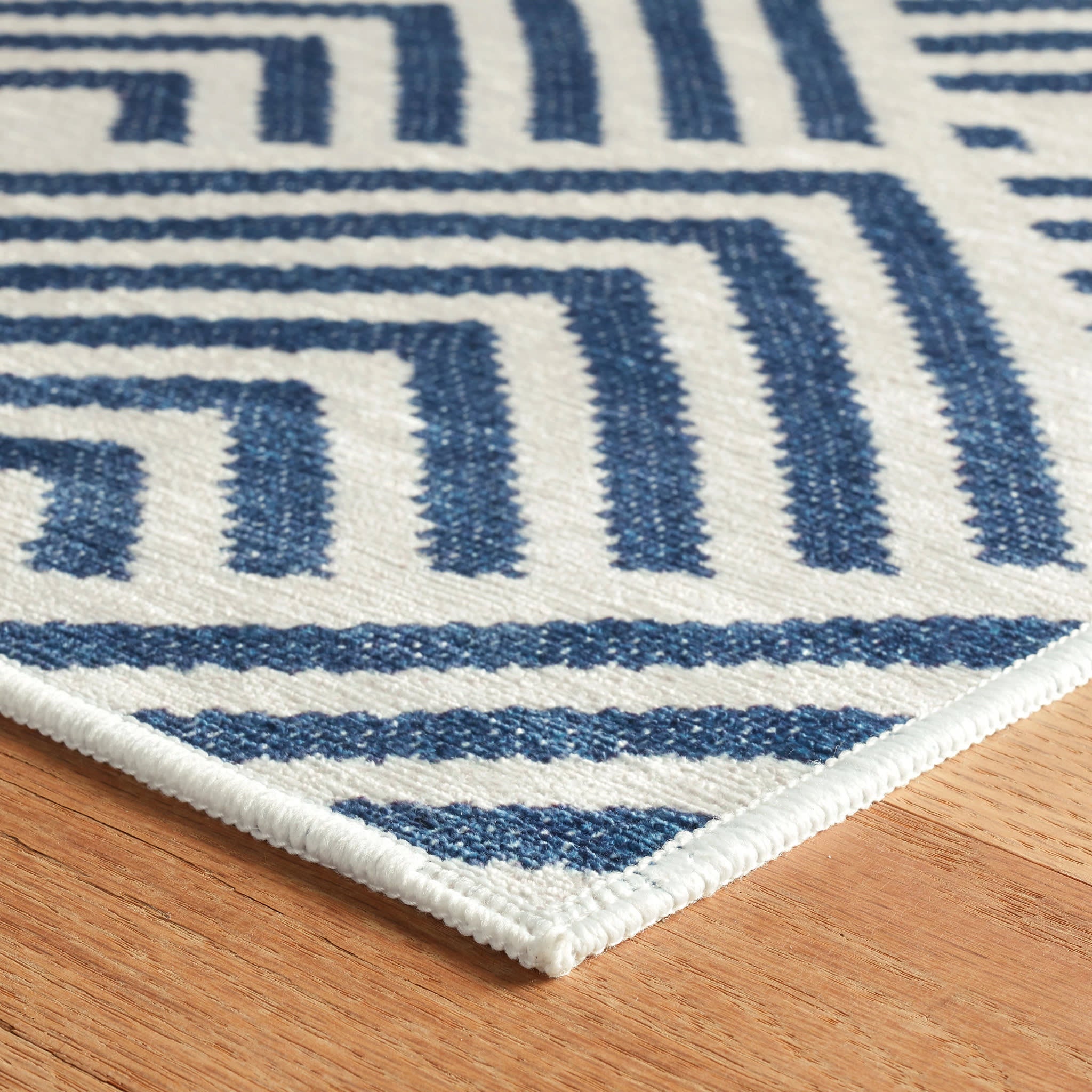 Cleo Navy Machine Washable Rug