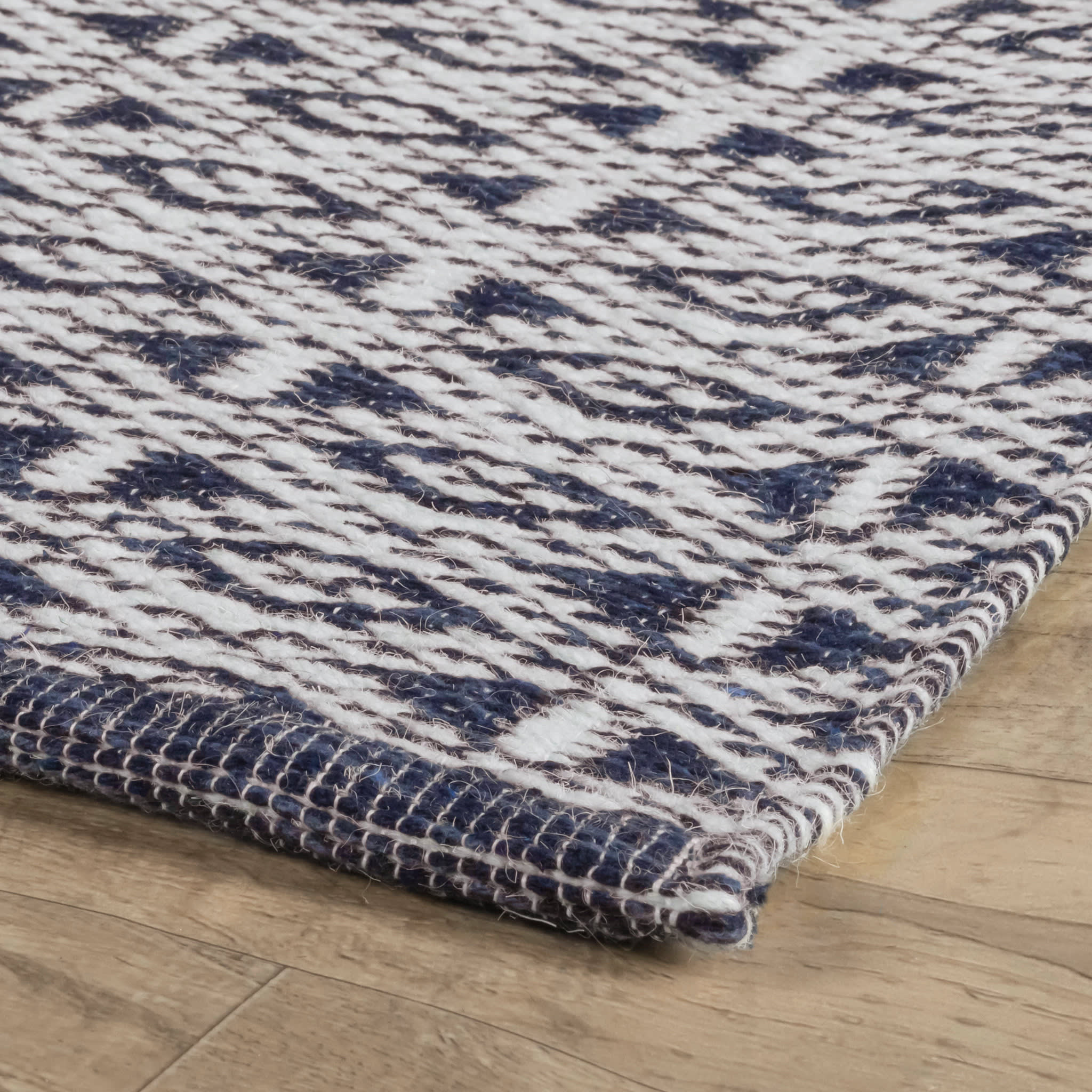 Bare Blue Handwoven Cotton Rug