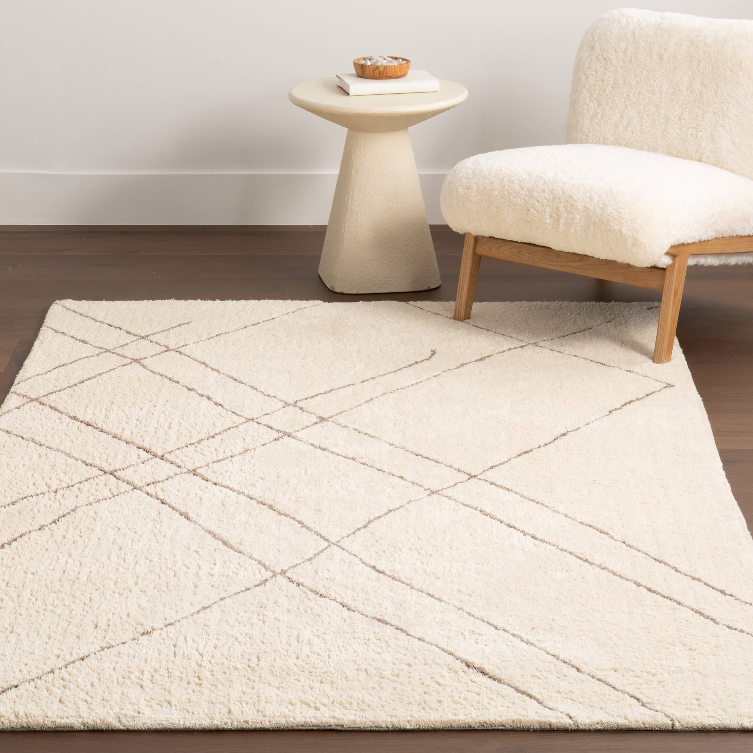 Lavinia Abstract Stripes Rug | Ivory