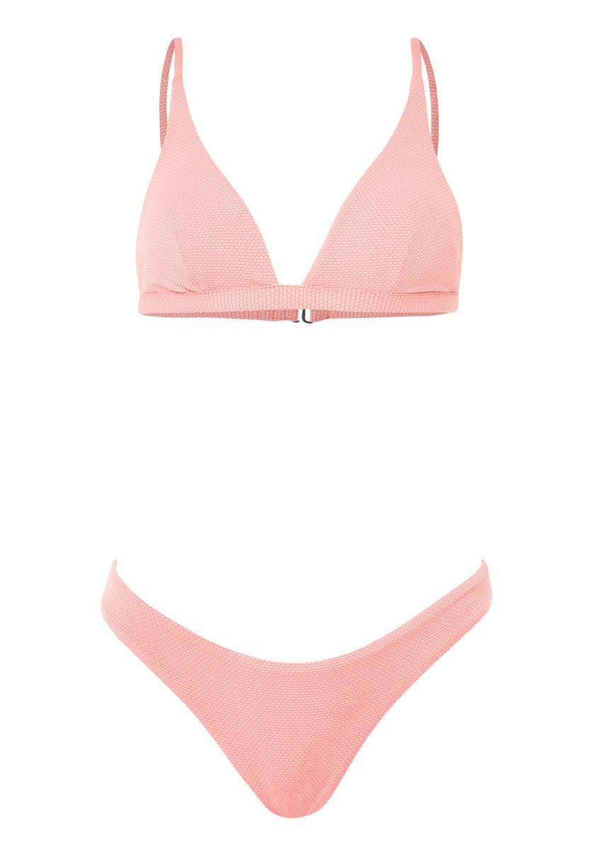 Maaji Coral Salmon Ivy Fixed Triangle Bikini Top