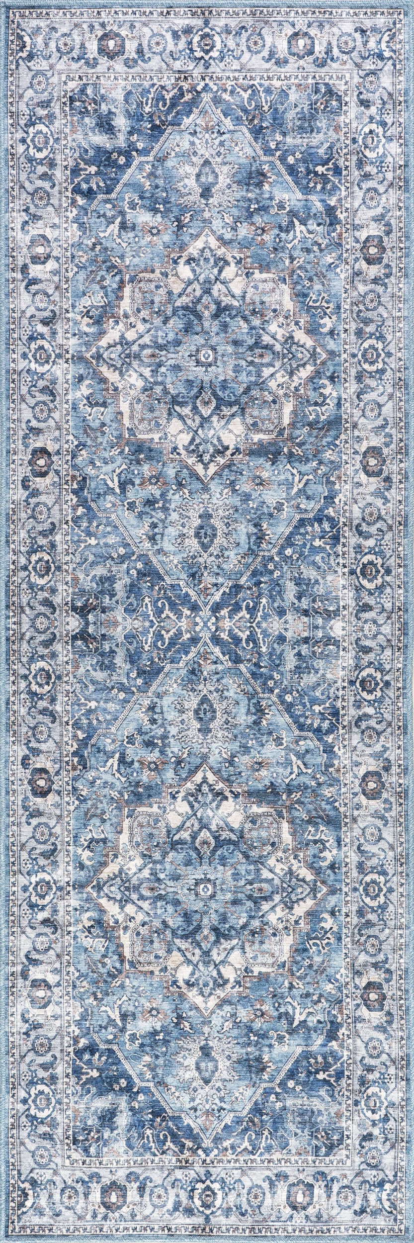 Ailish Botanical Washable Rug | Blue