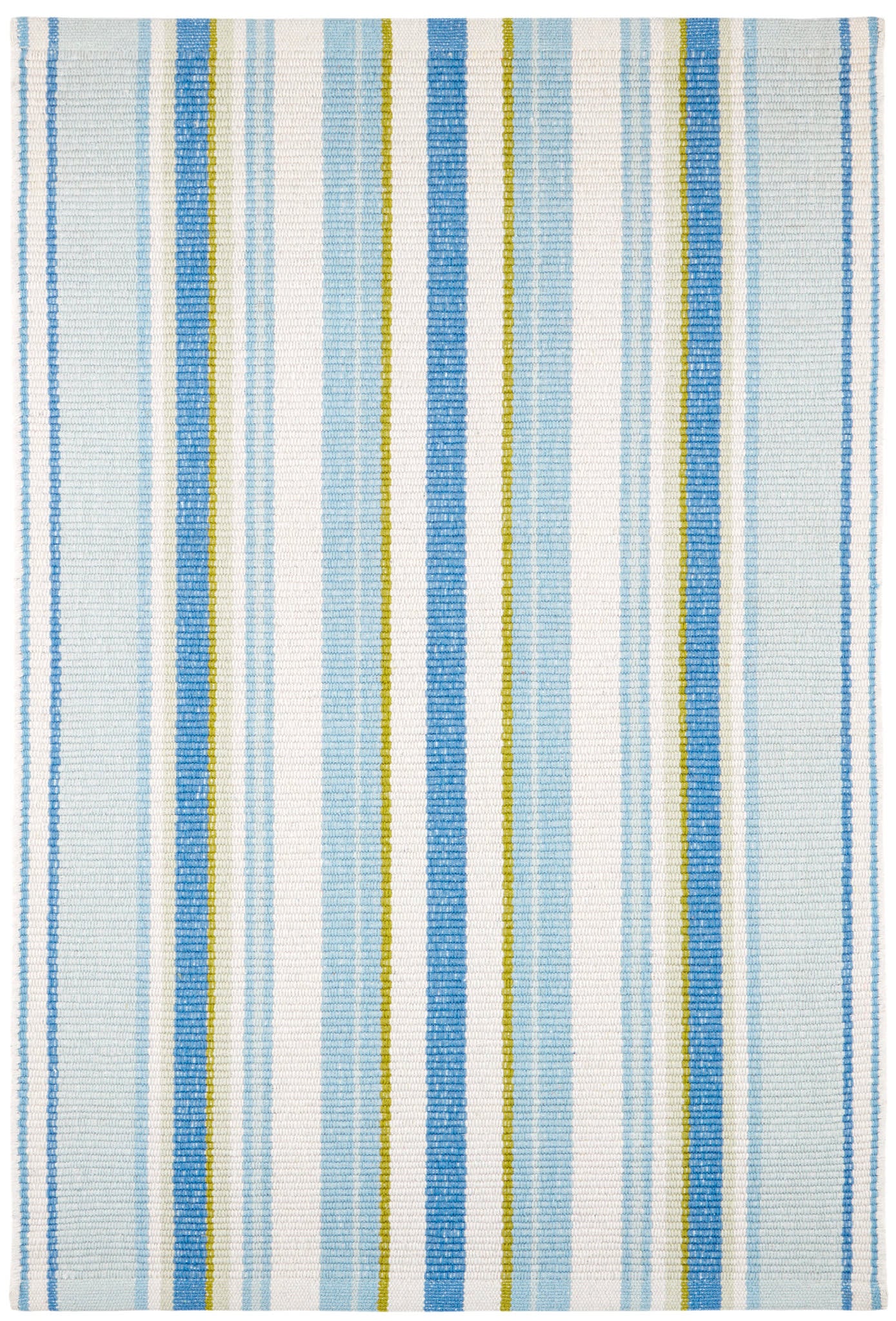 Daphne Stripe French Blue Handwoven Cotton Rug