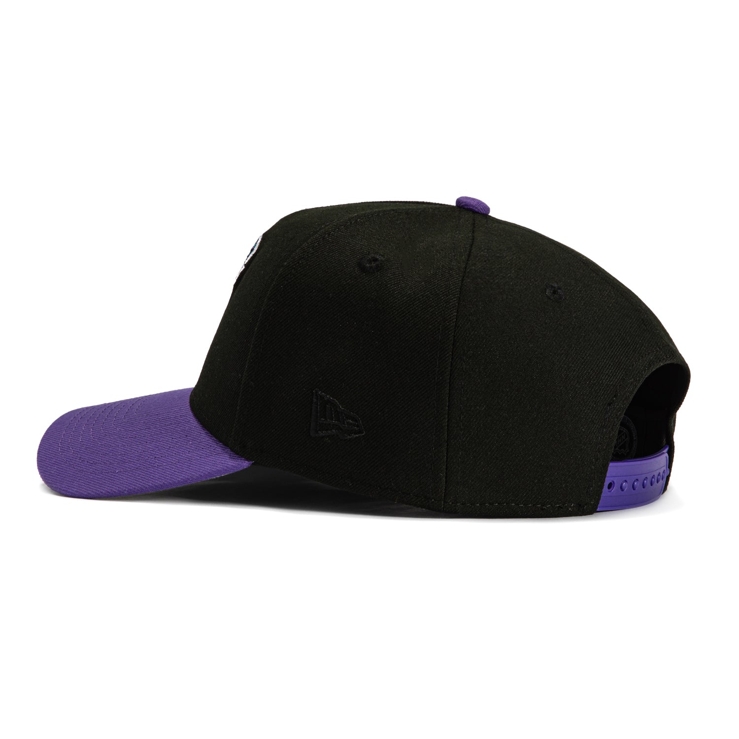 New Era 9Forty A-Frame San Jose Sharks Tiburones Logo Patch Snapback Hat - Black, Purple