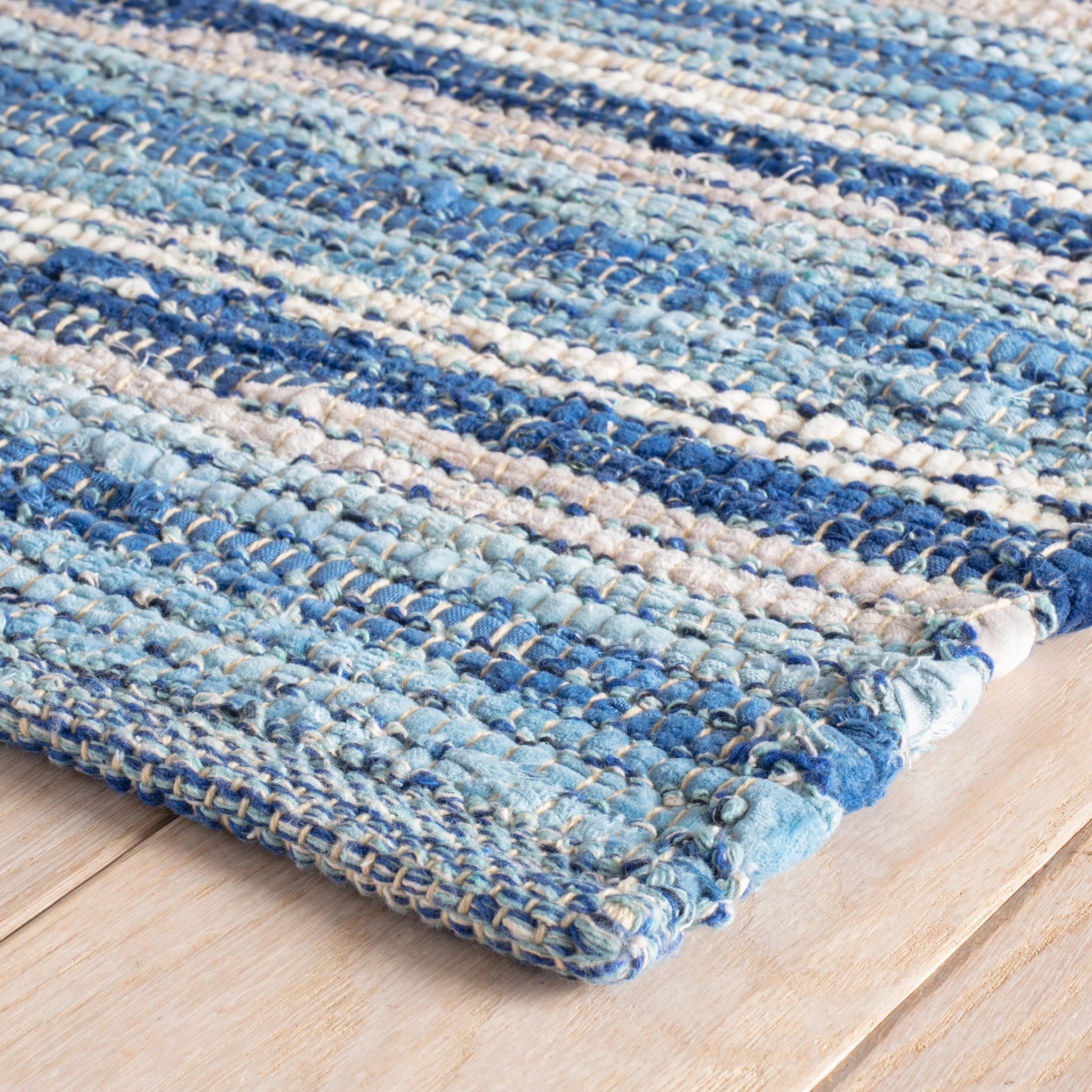 Dorothy Blue Handwoven Cotton Rug