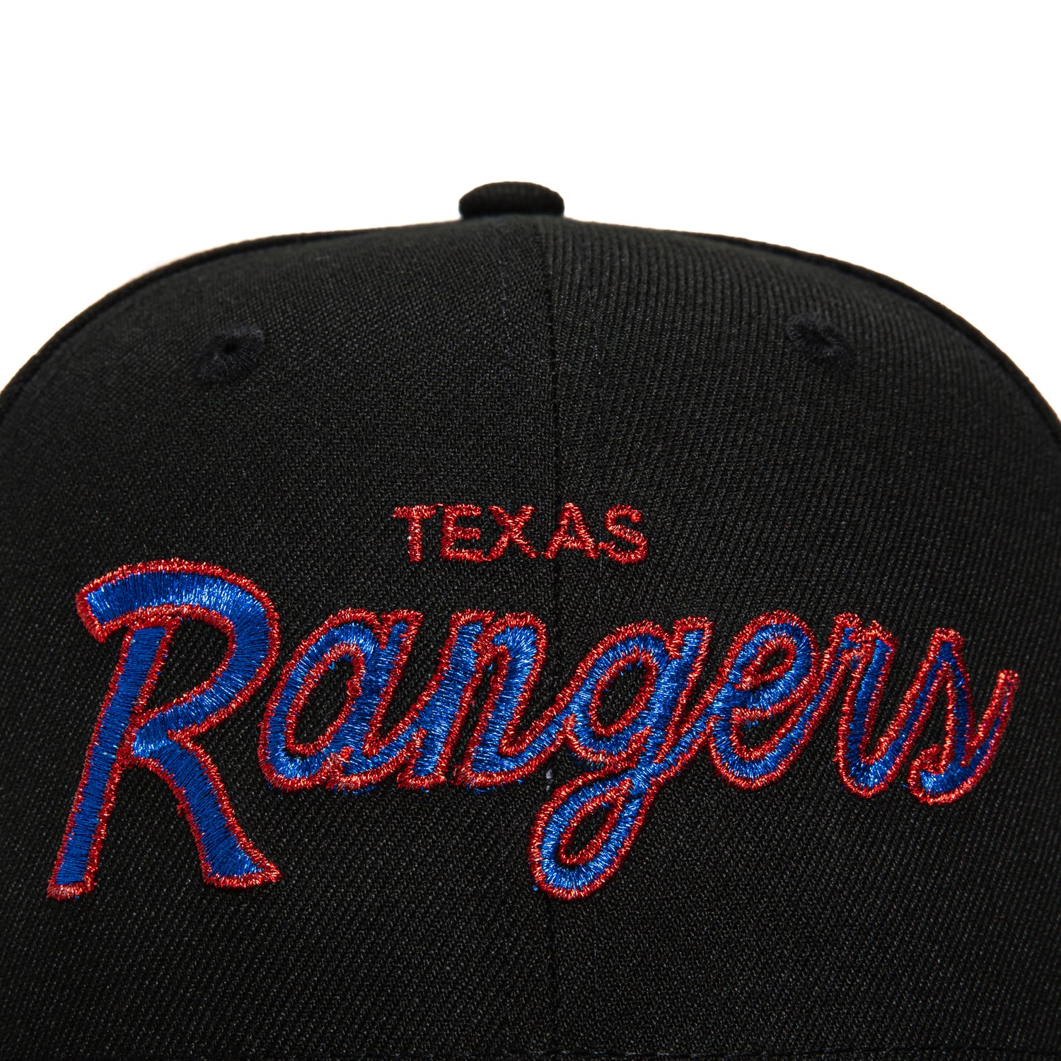 New Era 59Fifty Texas Rangers Logo Patch Script Hat - Black