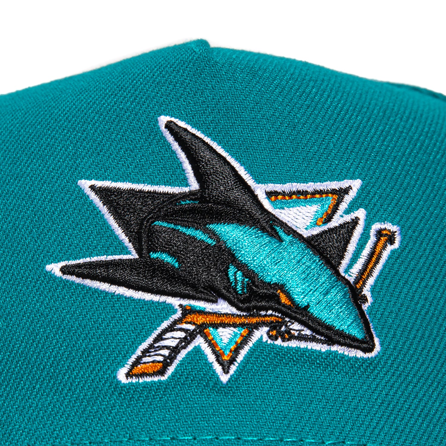 New Era 9Forty A-Frame San Jose Sharks Logo Patch Snapback Hat - Teal, Black