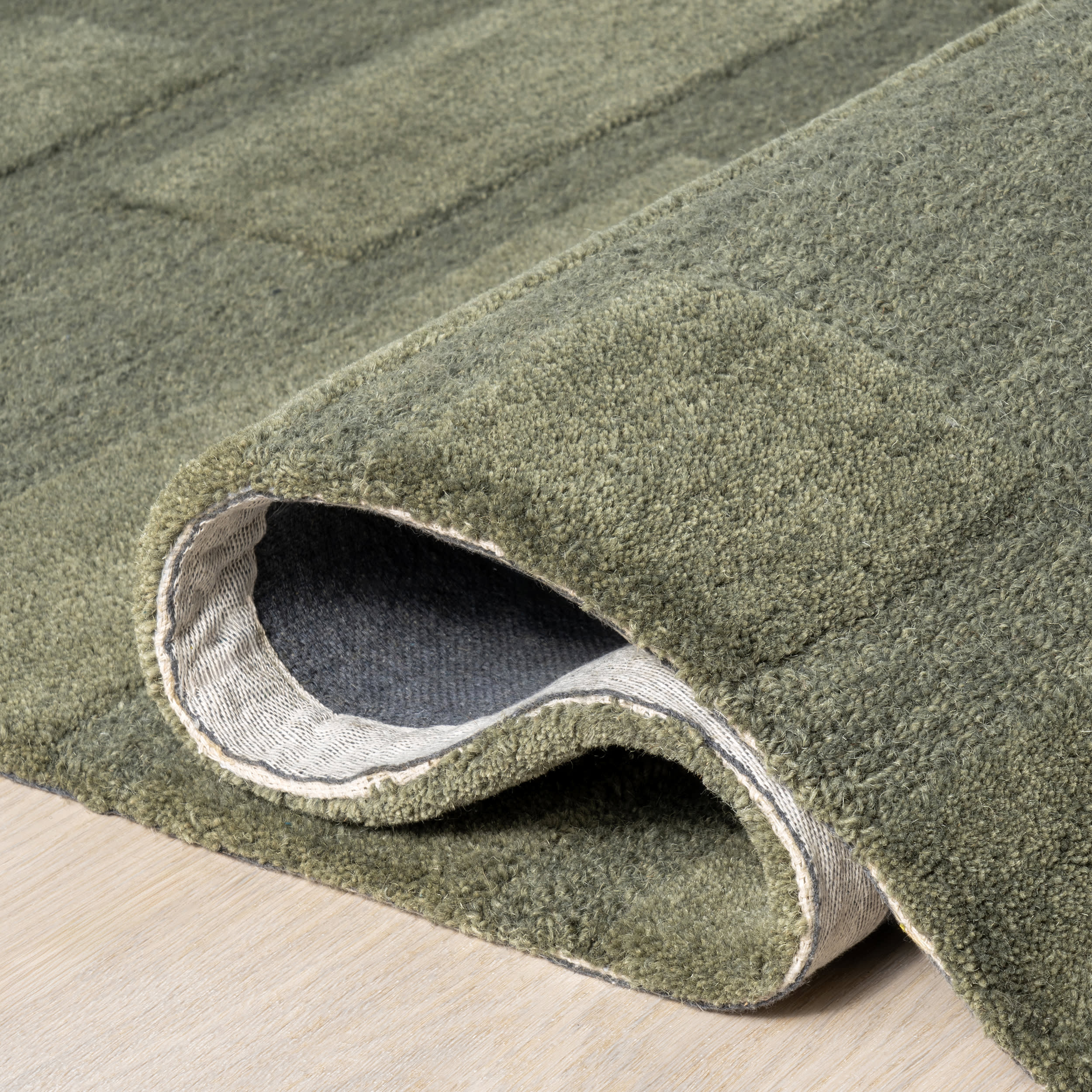 Remy Crosshatch Wool Rug | Olive