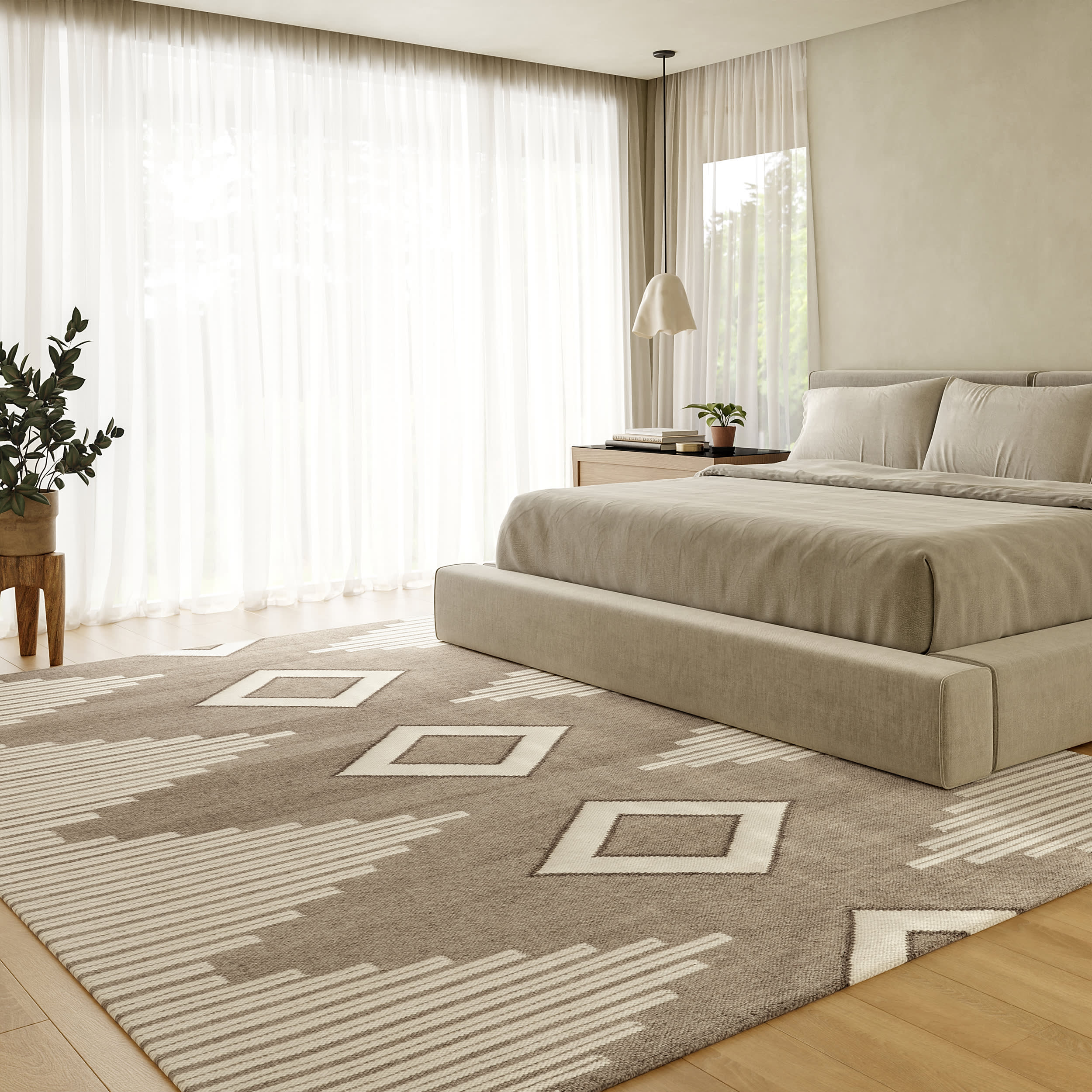 Grove Southwestern Cotton-Blend Rug | Taupe