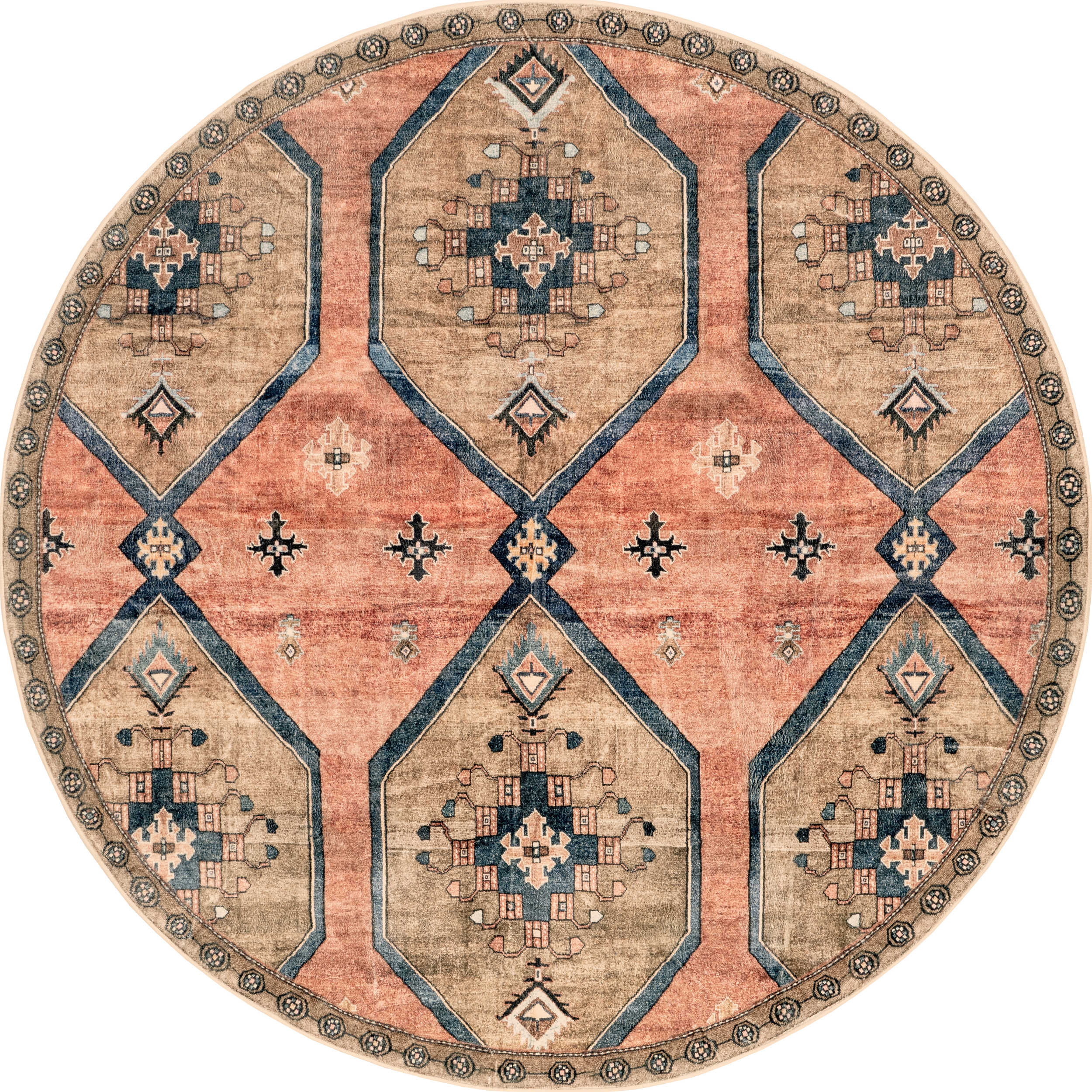 Katana Collage Washable Rug | Rust