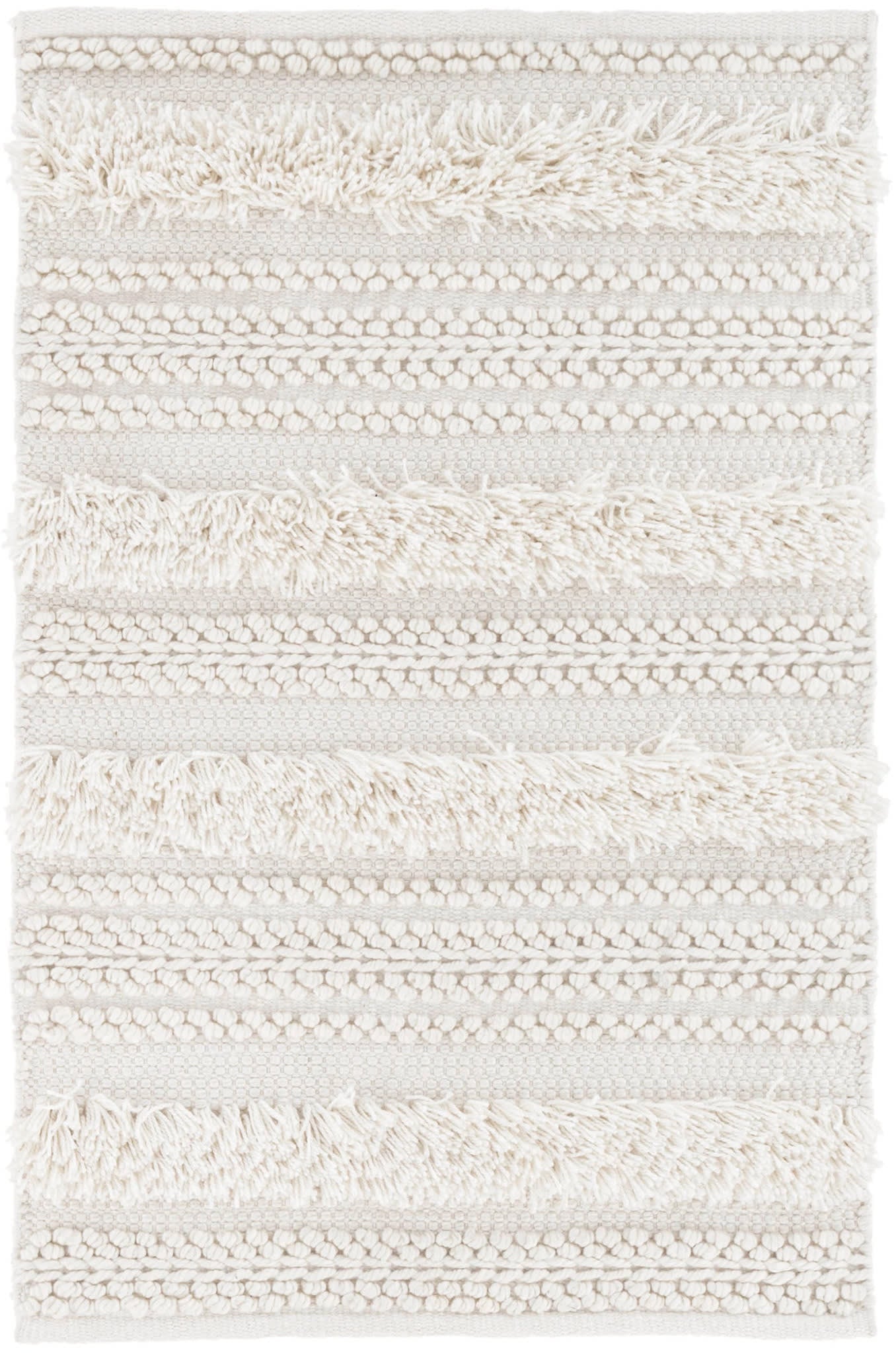 Zhara Stripe Ivory Handwoven Performance Rug