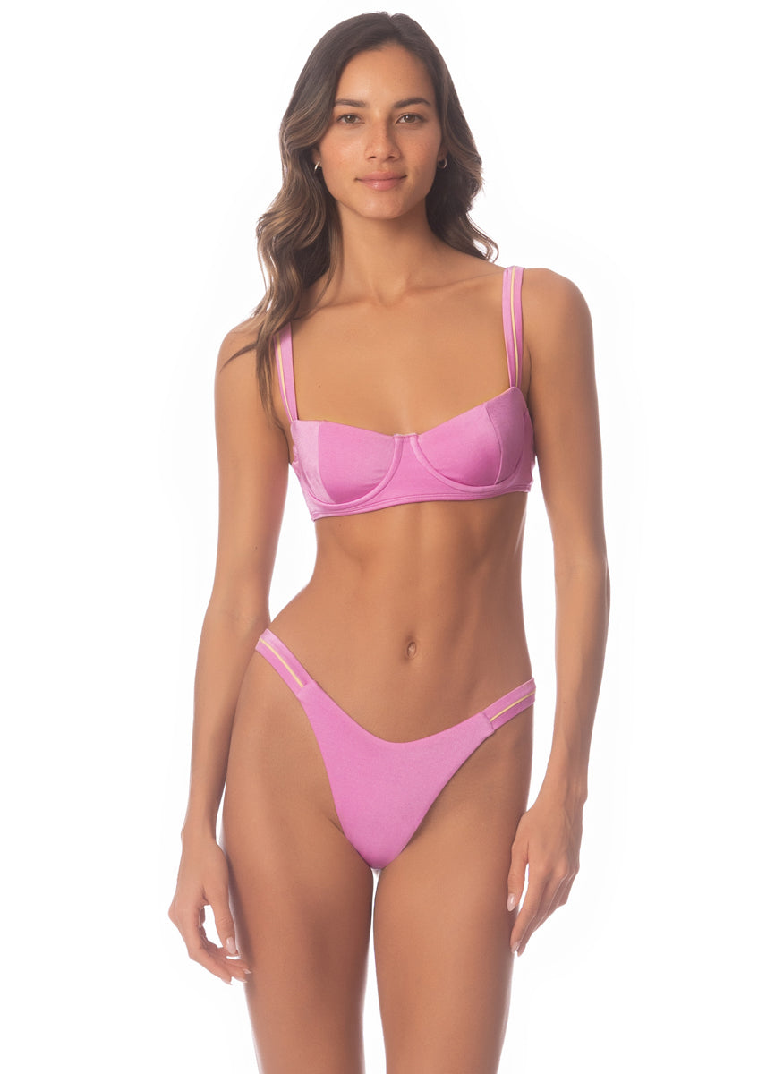 Maaji Fondant Pink Resplendor Regular Rise Thin Side Bikini Bottom