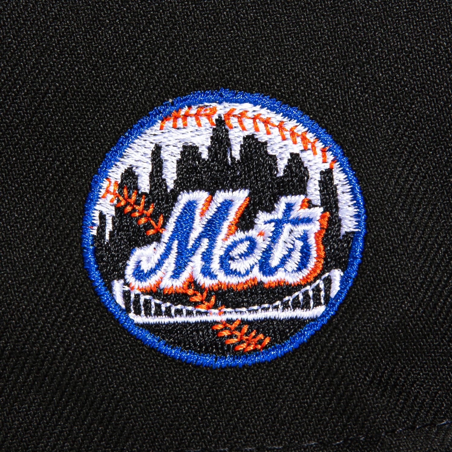 New Era 59Fifty New York Mets Logo Patch Script Hat - Black