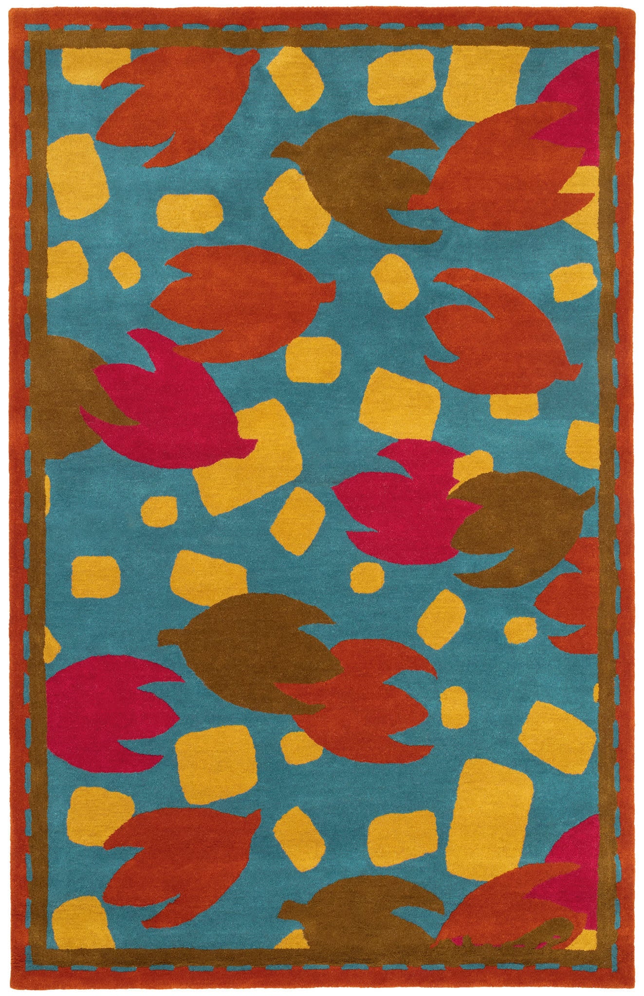 Happy Flower Autumn Hand Tufted Wool Rug