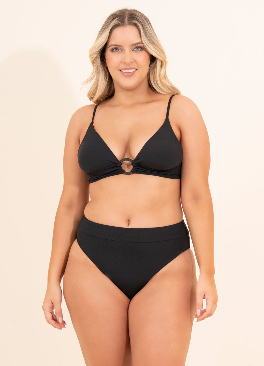 Maaji Onyx Suzy Q High Rise/High Leg Bikini Bottom