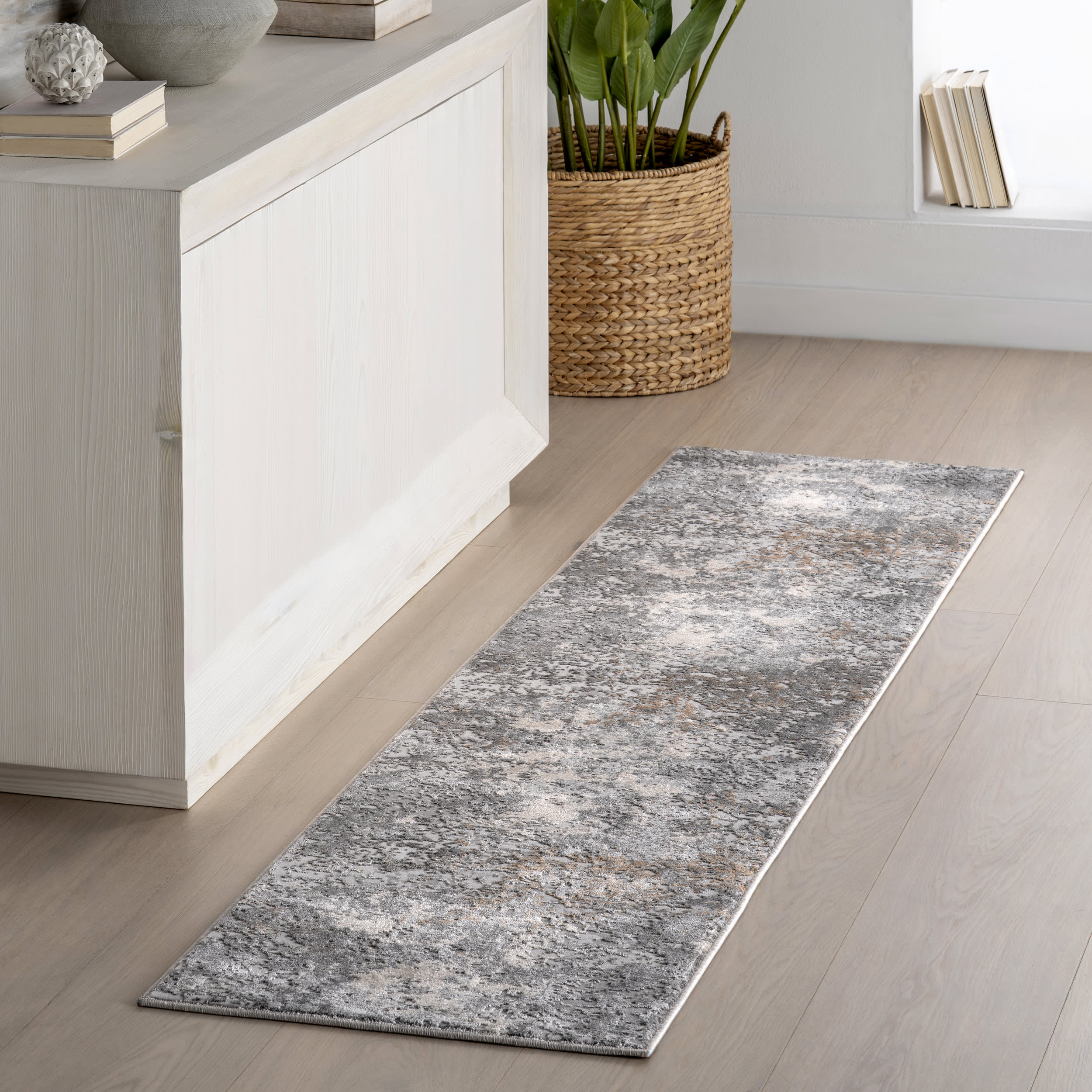 Ricki Mottled Abstract Rug | Grey