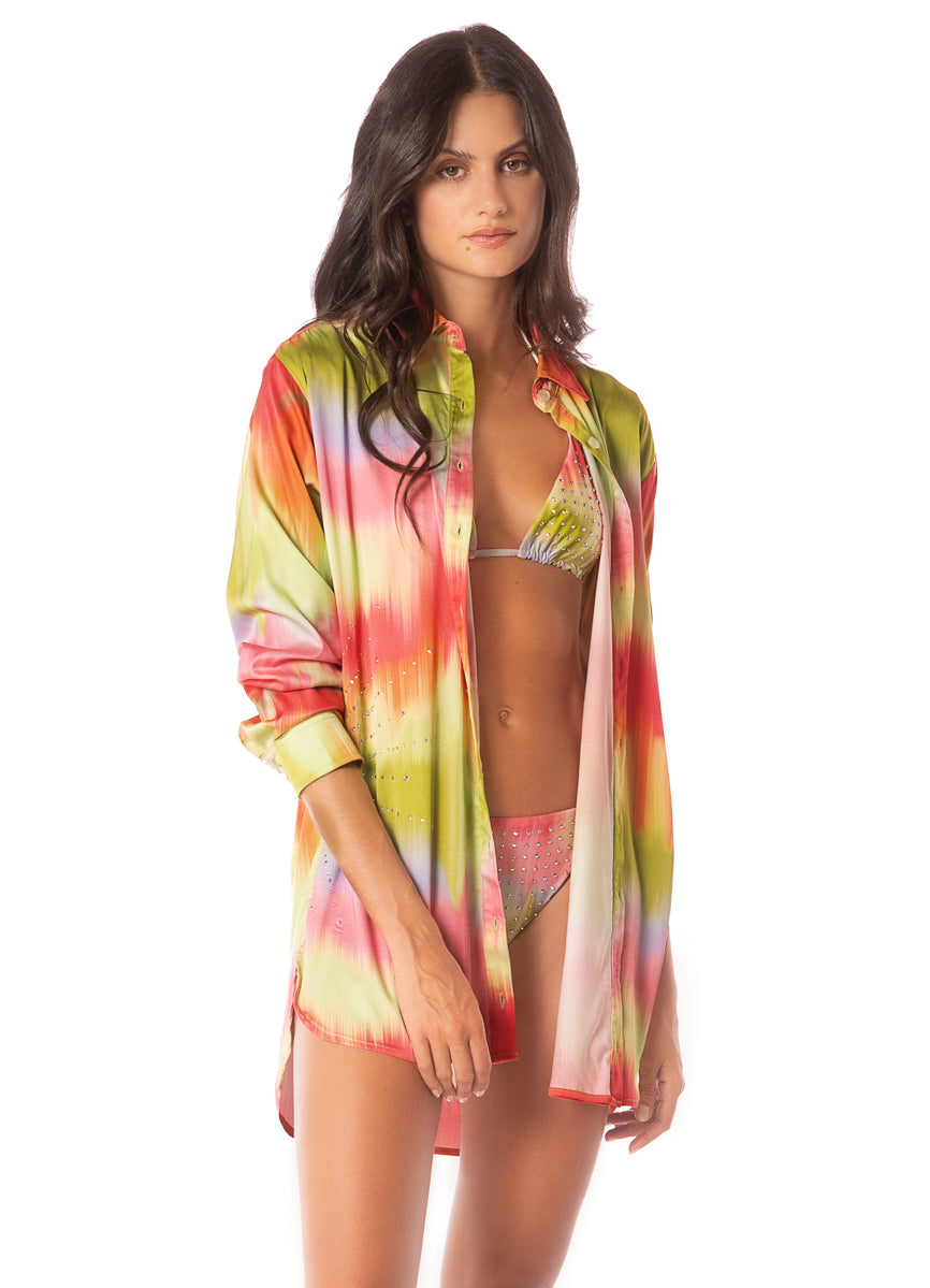 Maaji Lime Ombré Shibori Long Shirt