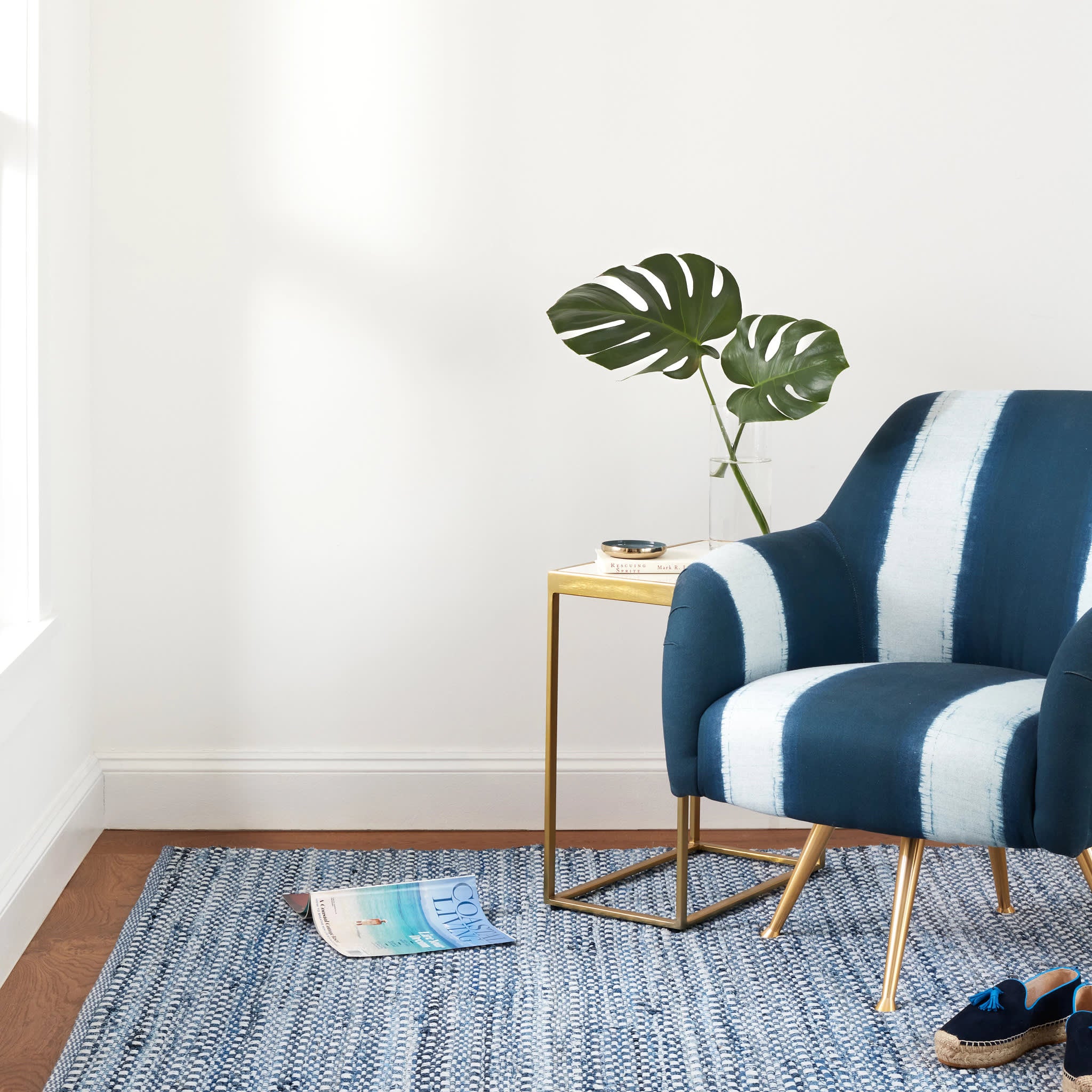 Denim Stone Blue Handwoven Cotton Rug